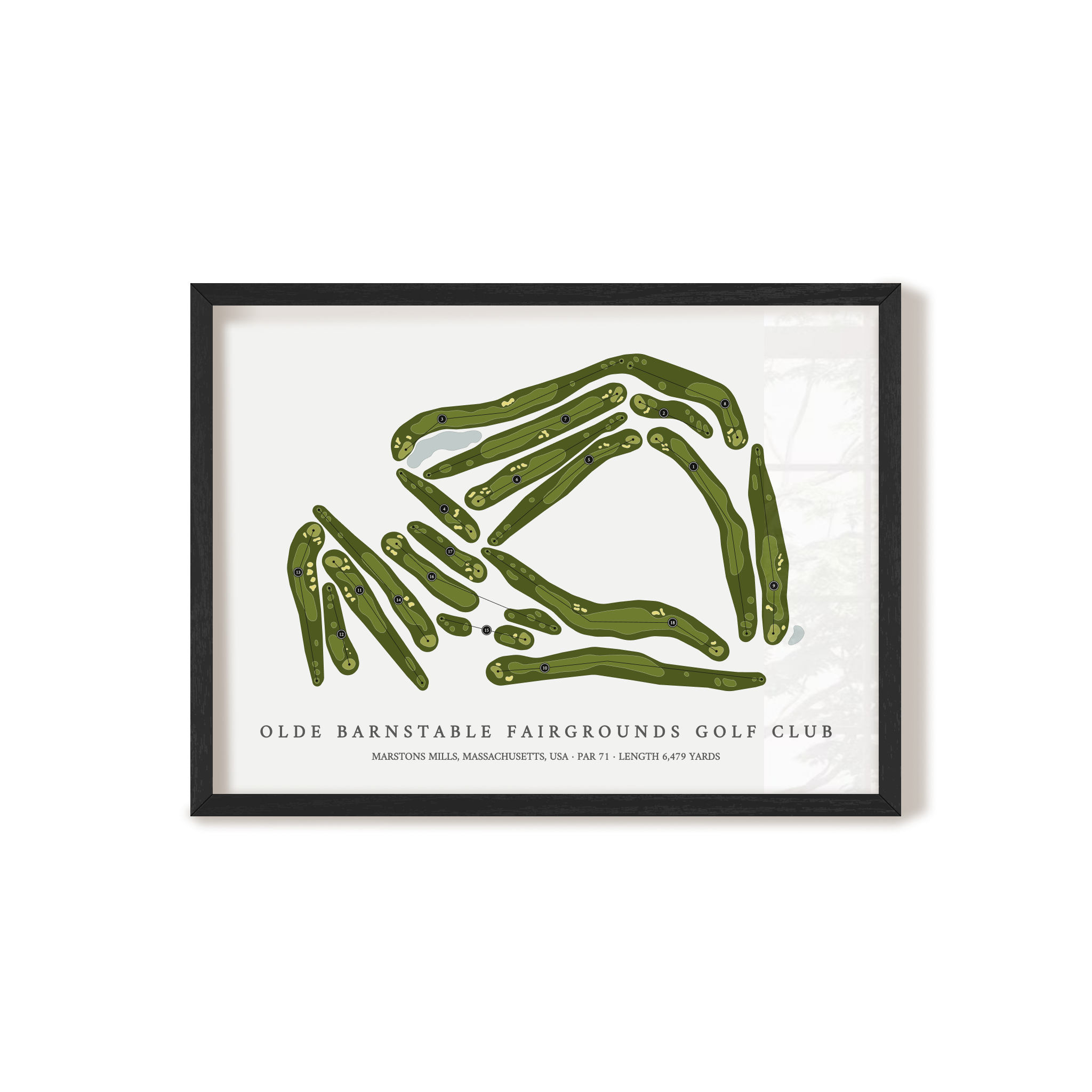 Olde Barnstable Fairgrounds Golf Club | Golf Course Map | Black Frame 