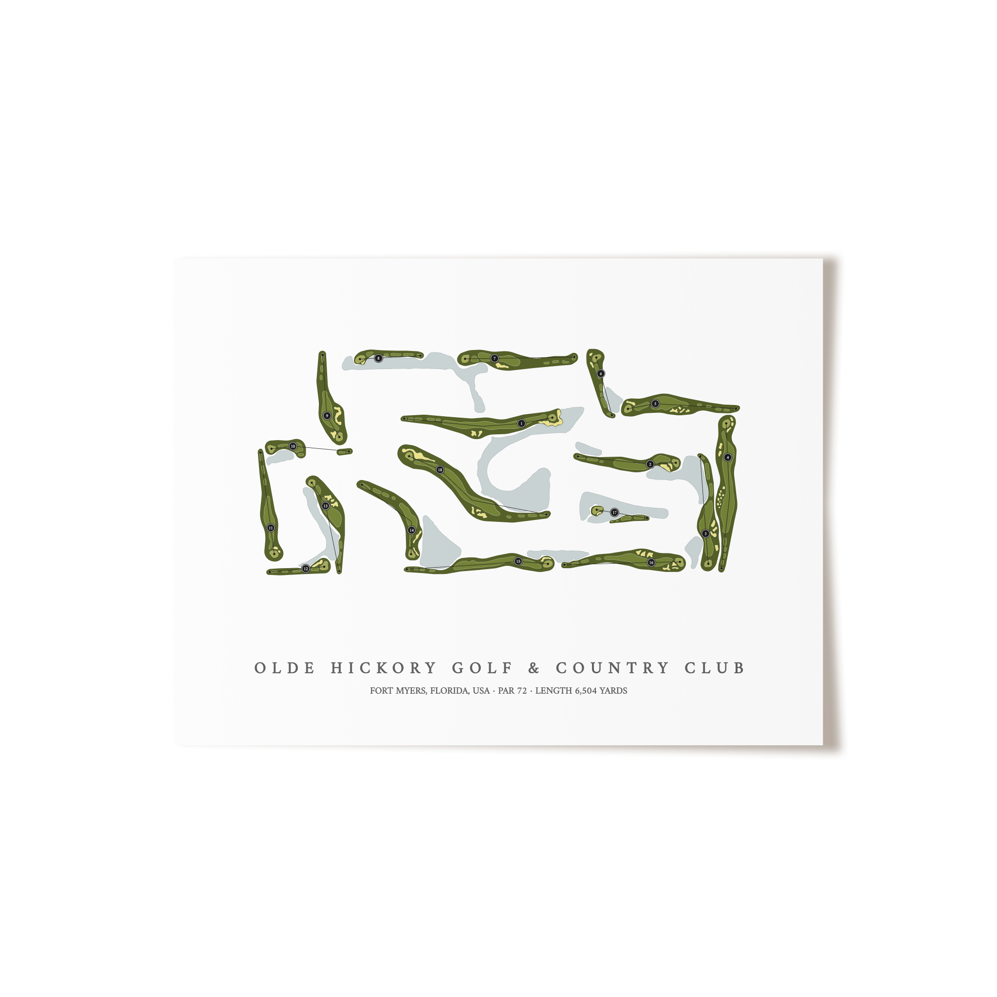 Olde Hickory Golf & Country Club | Golf Course Map | Unframed 