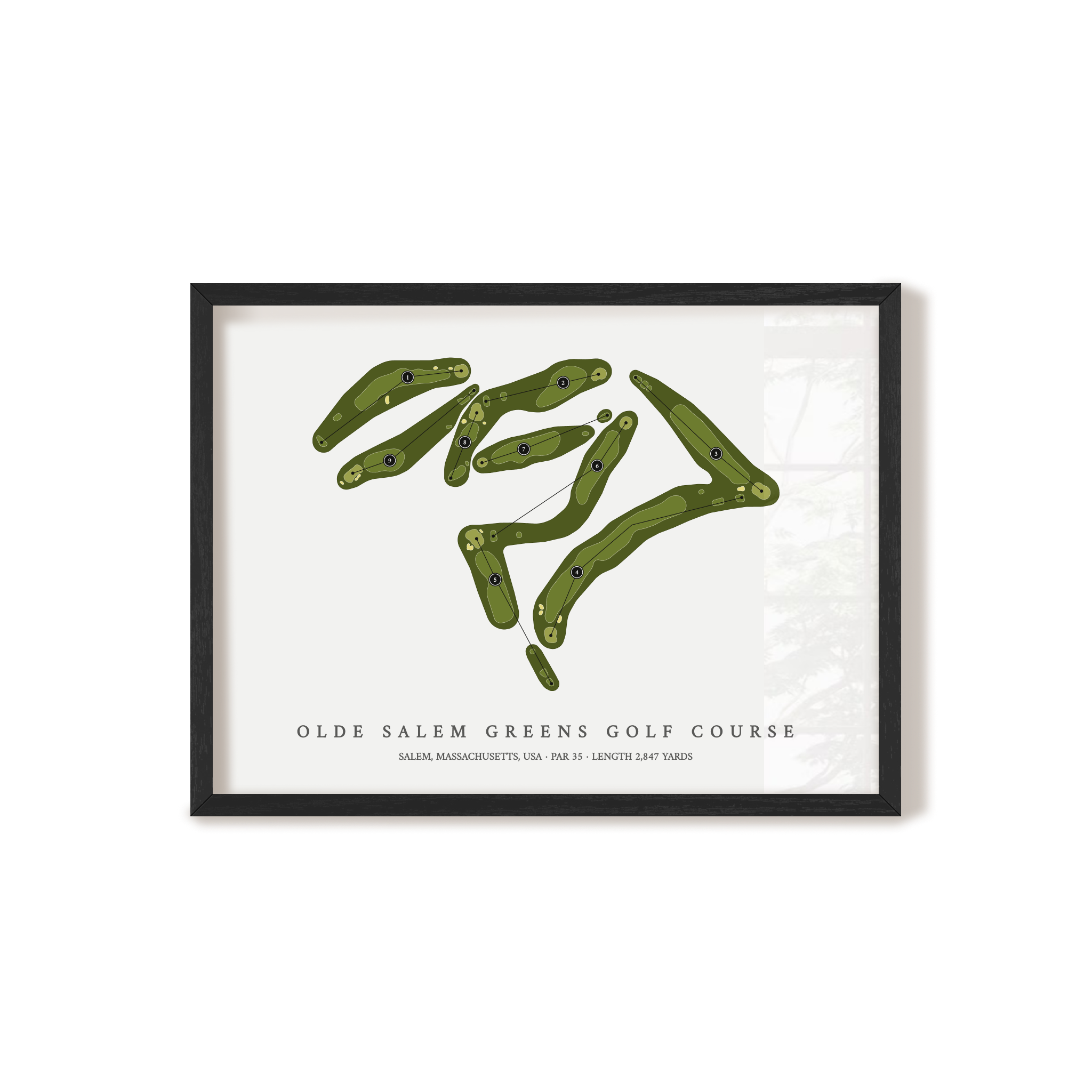 Olde Salem Greens Golf Course | Golf Course Map | Black Frame 