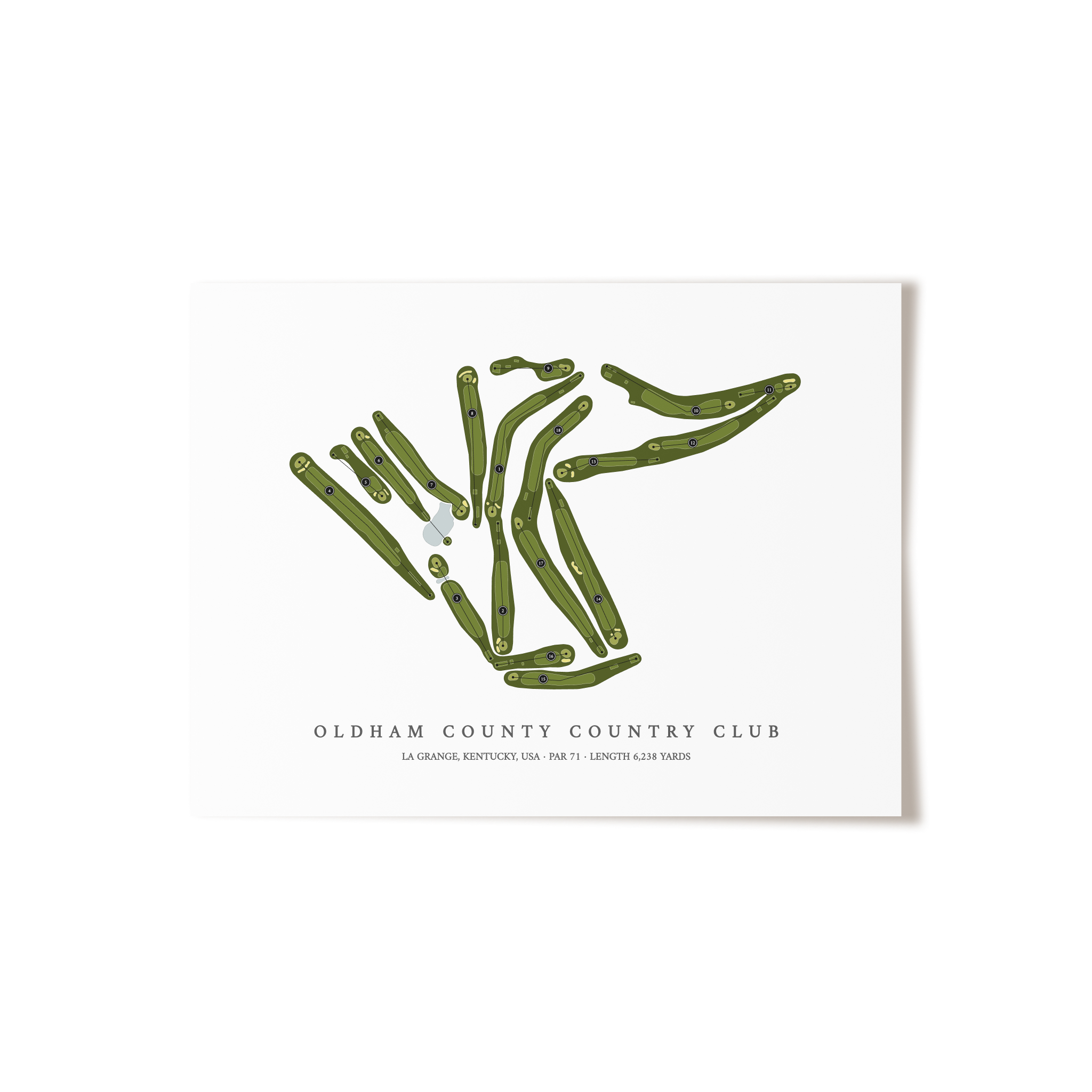 Oldham County Country Club | Golf Course Map | Unframed 