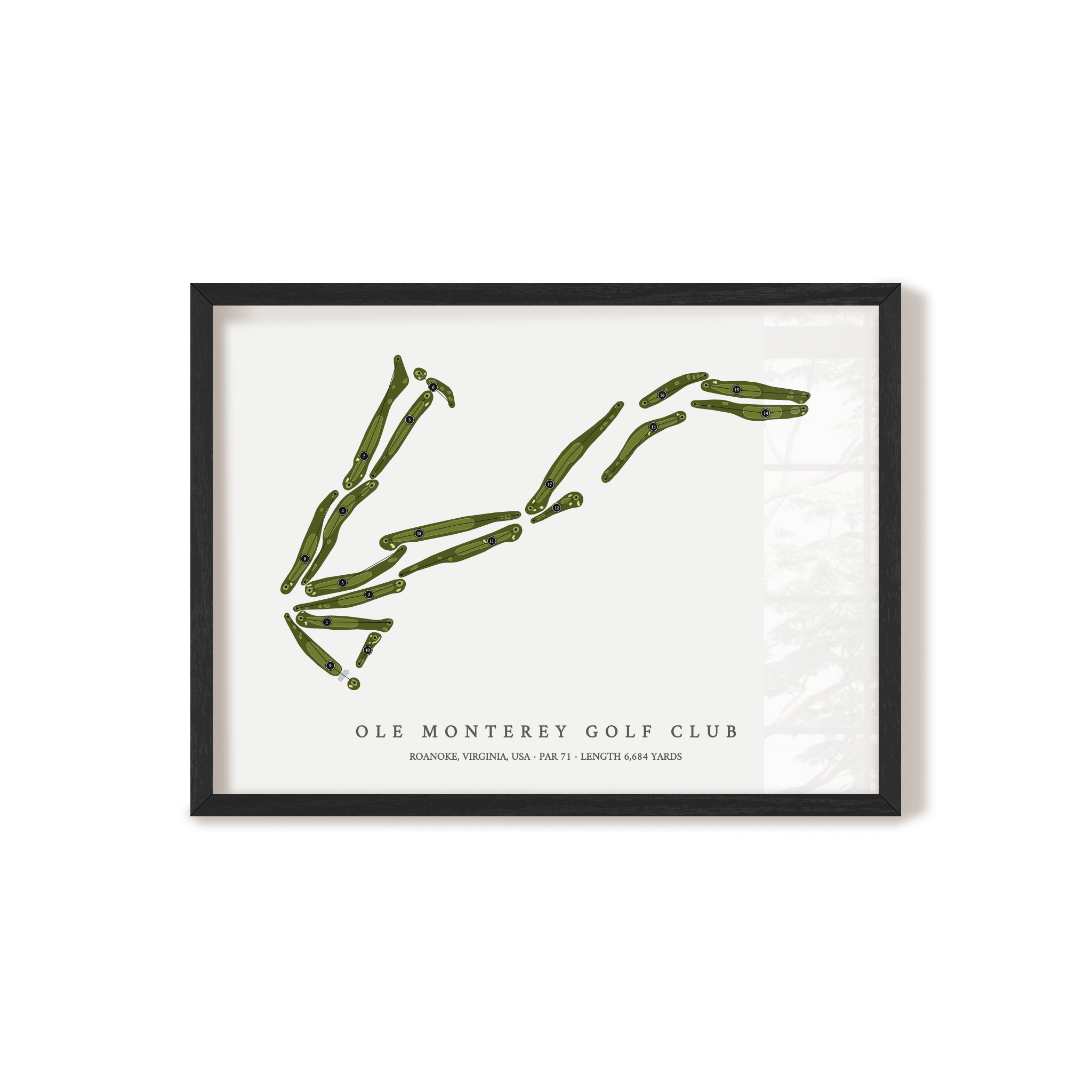 Ole Monterey Golf Club | Golf Course Map | Black Frame 