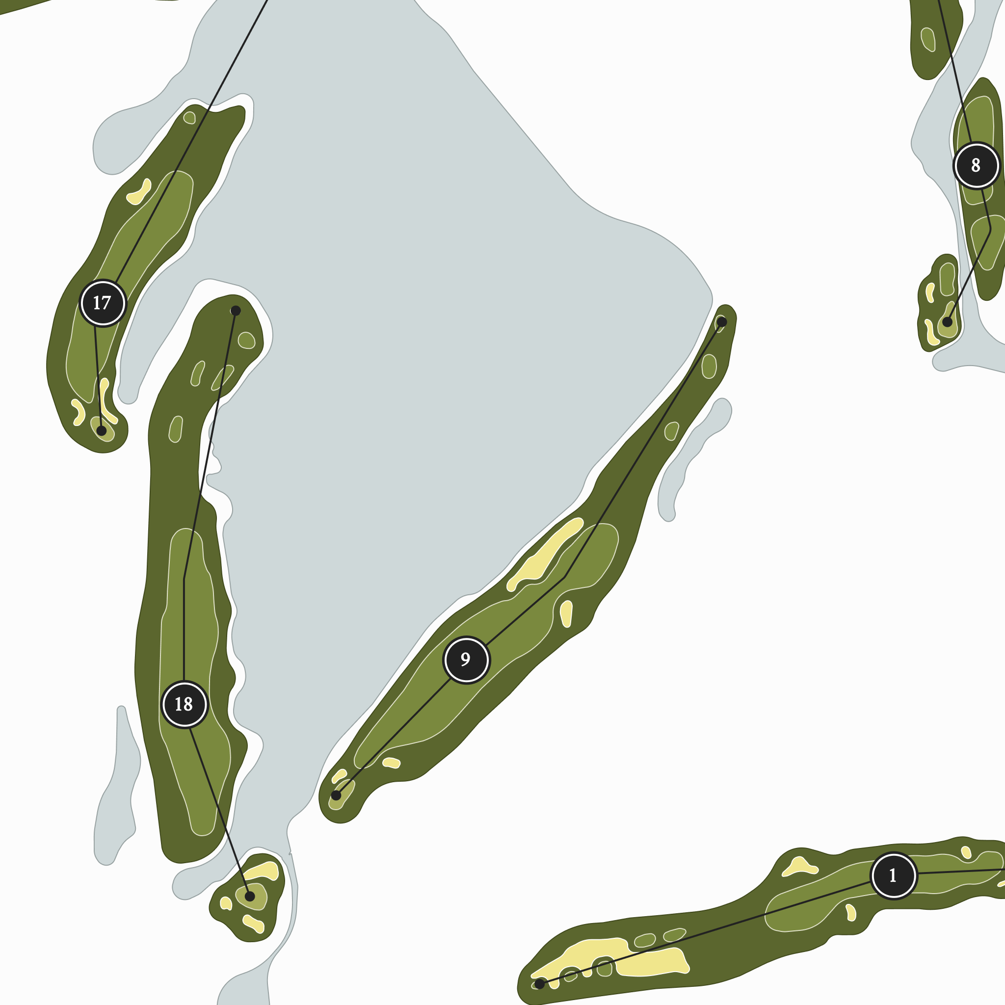 Omni Amelia Island Resort - Oak Marsh | Golf Course Map | Close Up