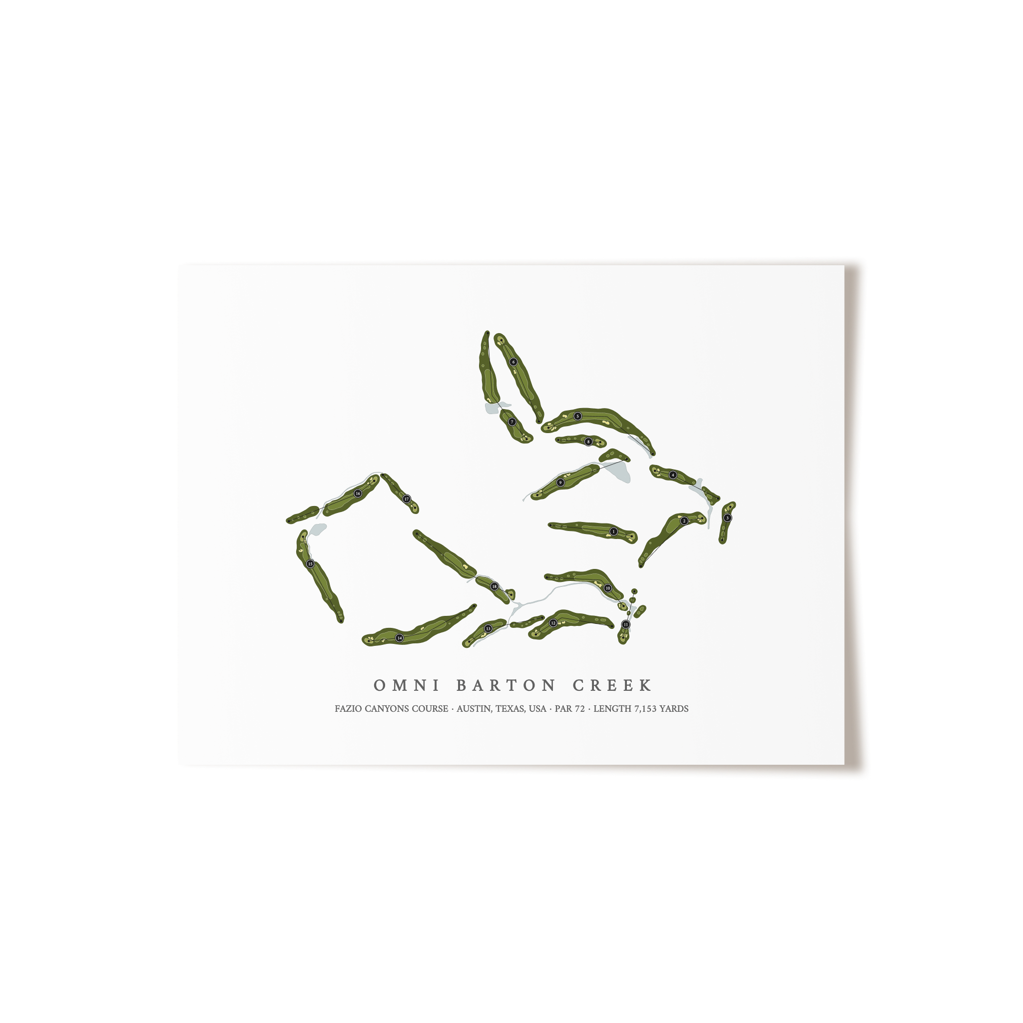 Omni Barton Creek - Fazio Canyons Course | Golf Course Print | Unframed