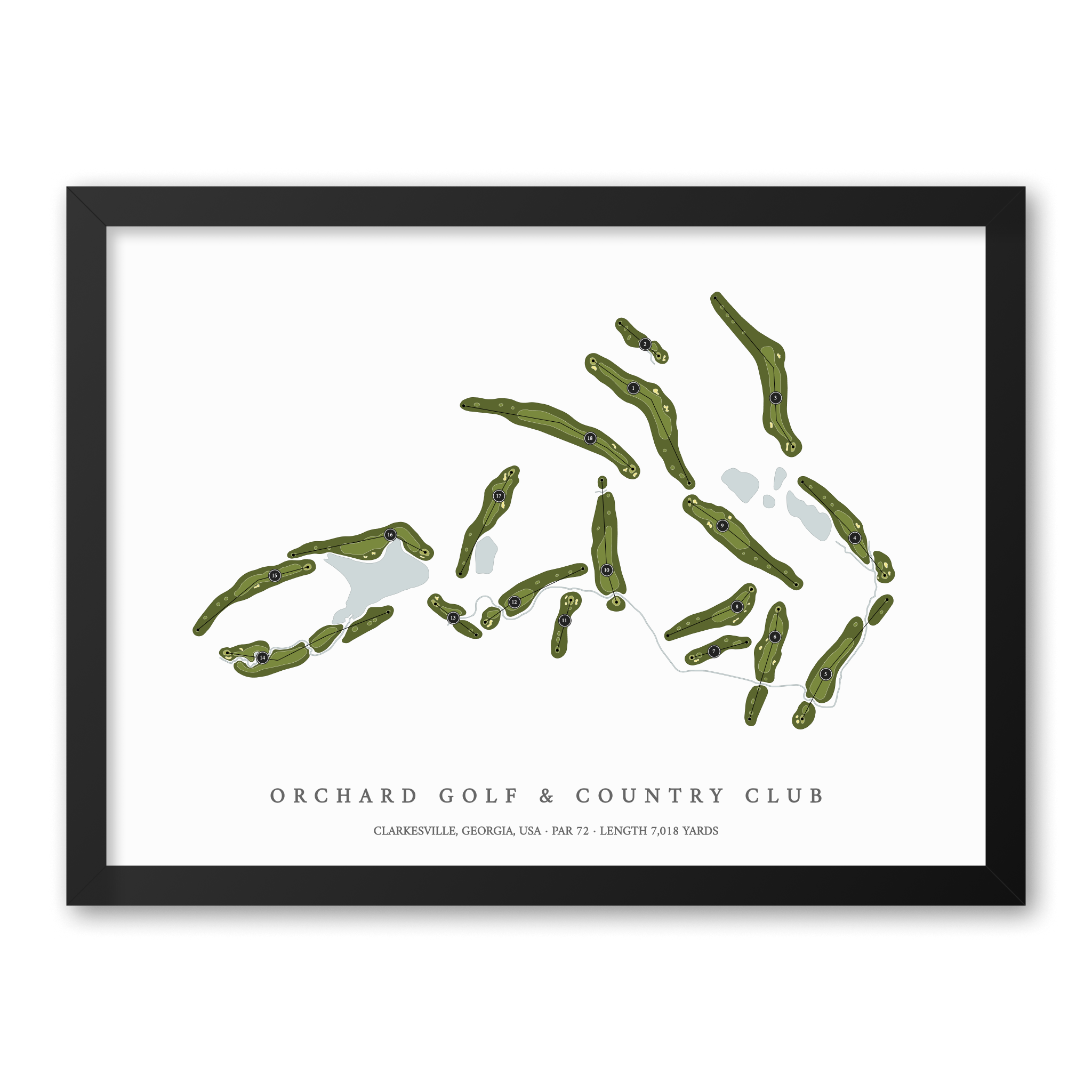 Orchard Golf & Country Club | Golf Course Map | Black Frame