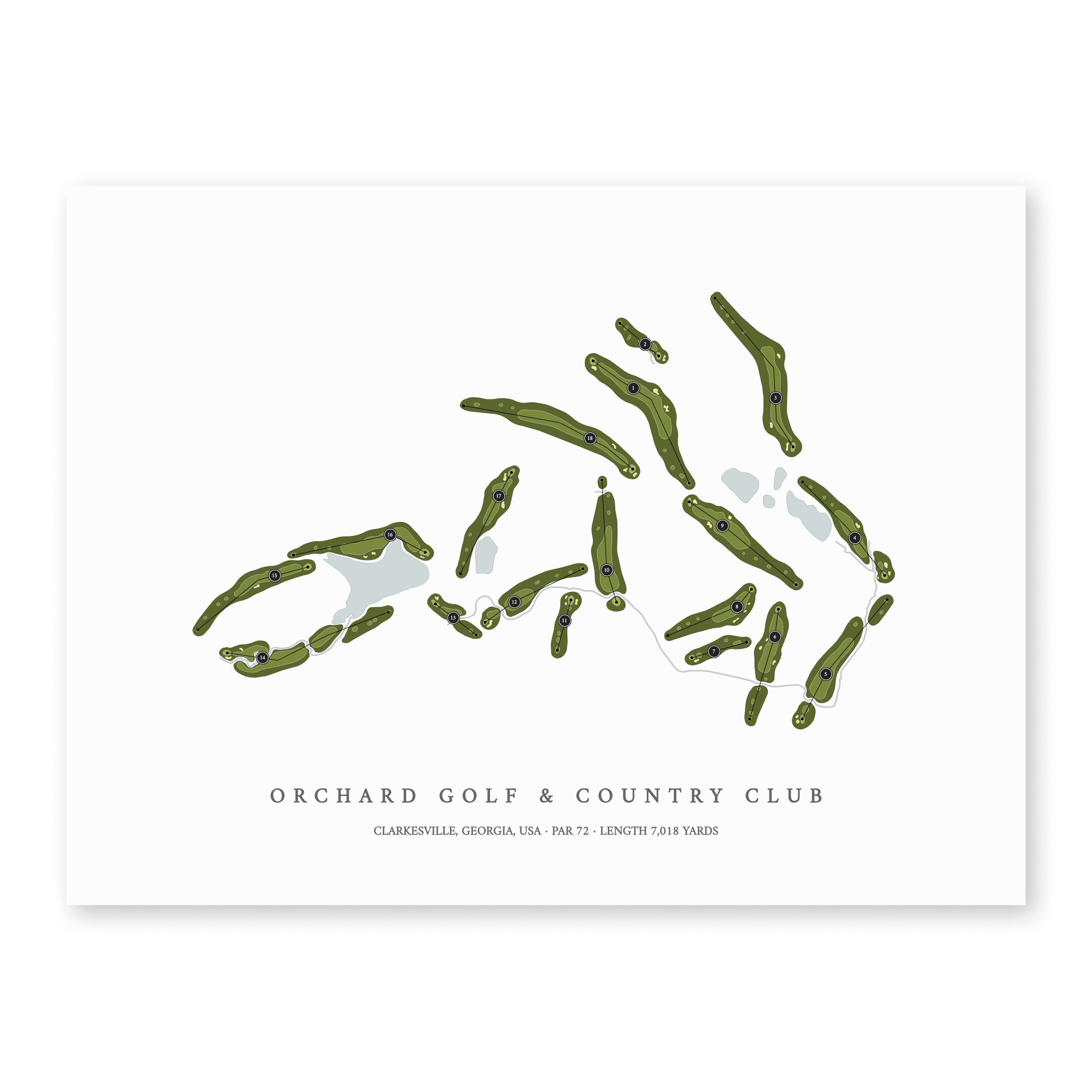 Orchard Golf & Country Club | Golf Course Map | Unframed