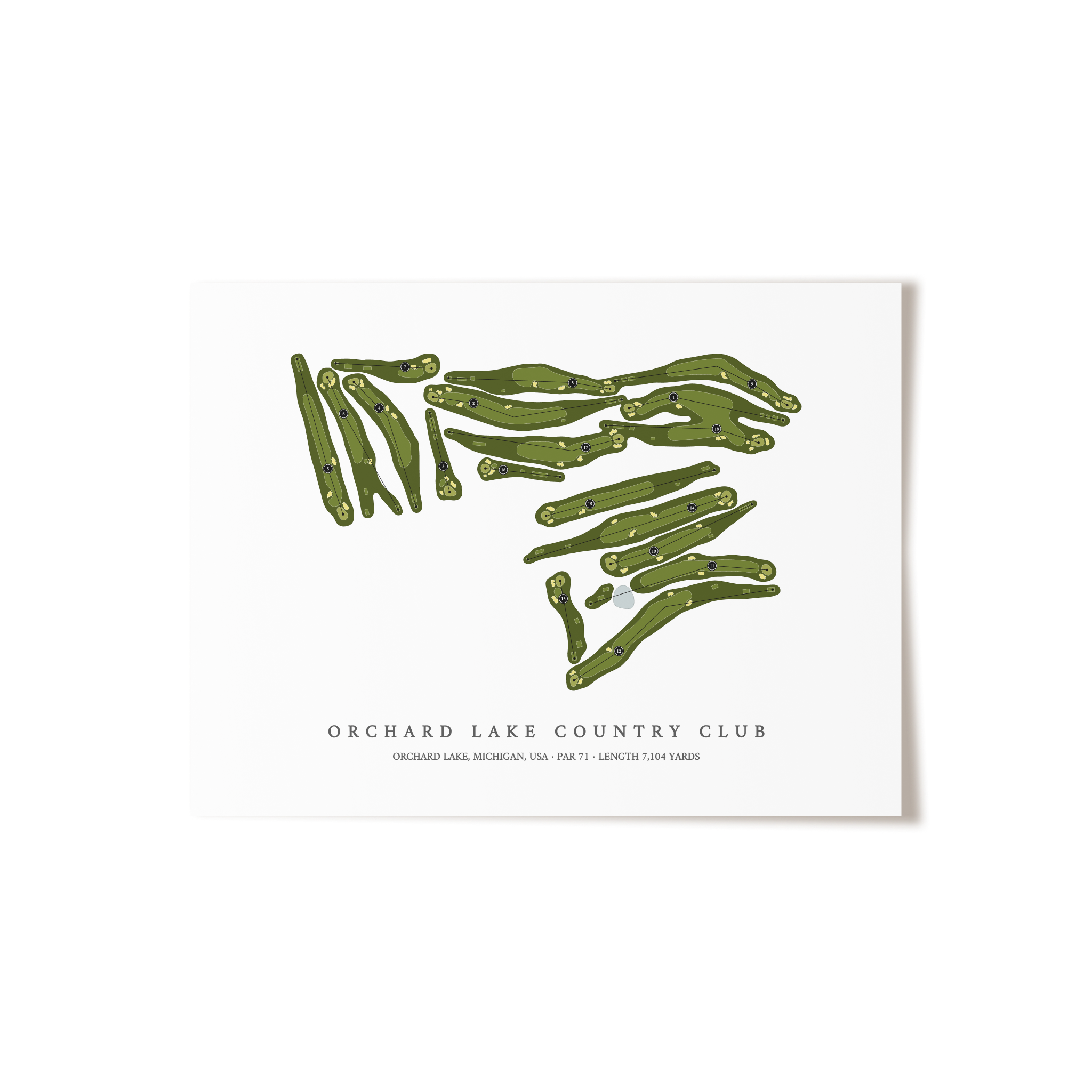 Orchard Lake Country Club | Golf Course Map | Unframed 