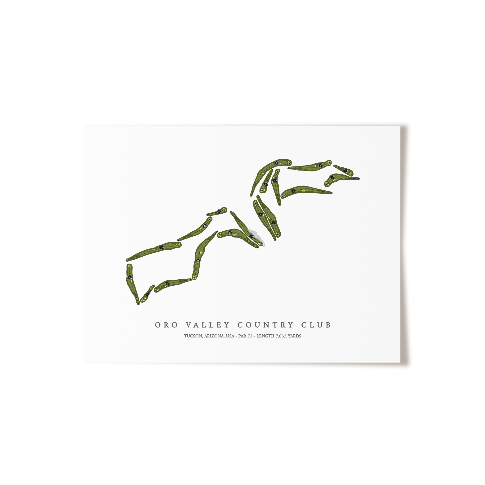 Oro Valley Country Club | Golf Course Map | Unframed 