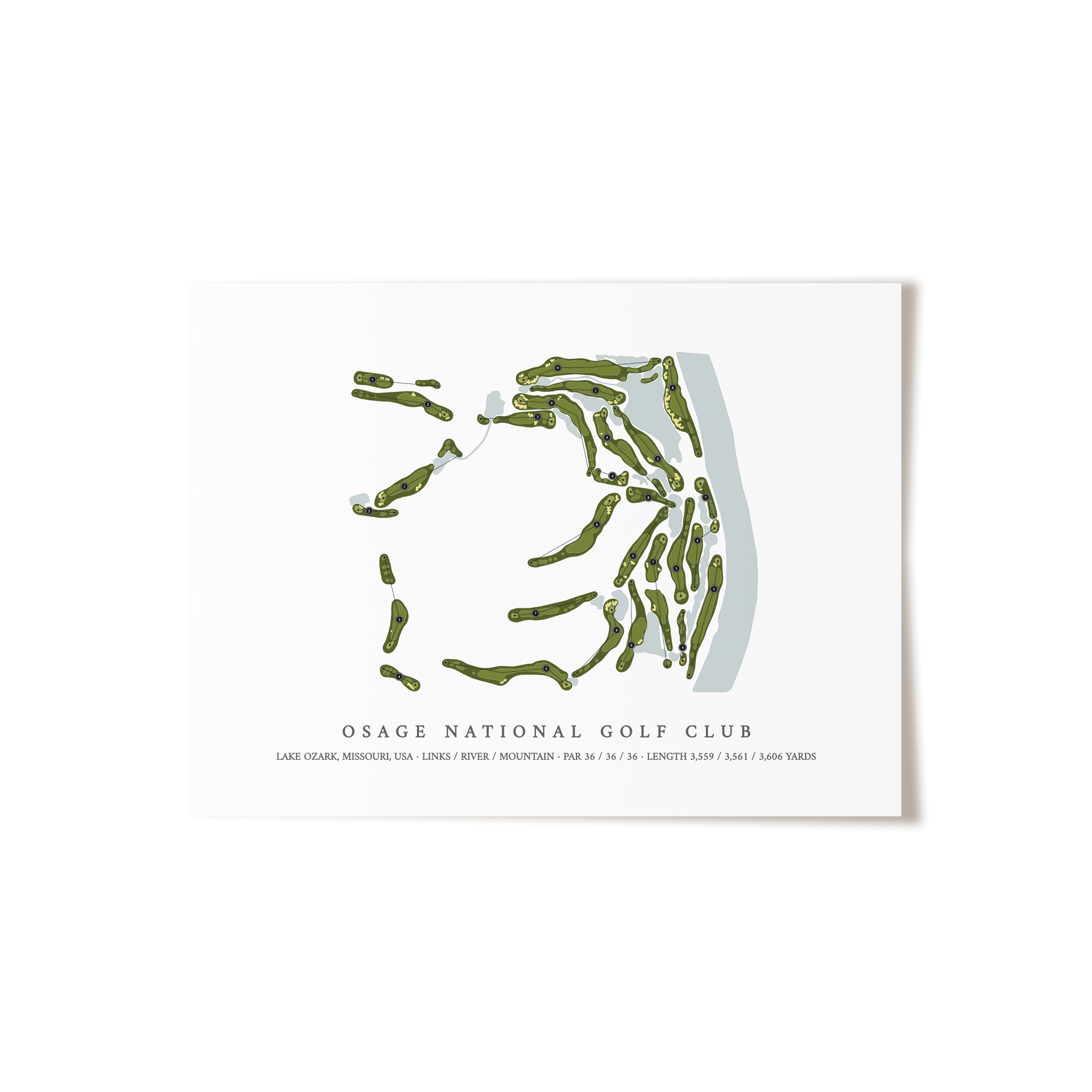 Osage National Golf Club | Golf Course Map | Unframed 
