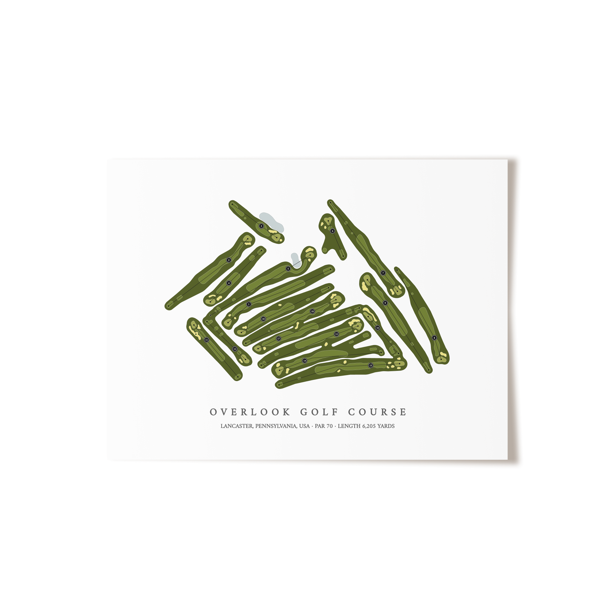 Overlook Golf Course | Golf Course Map | Unframed 