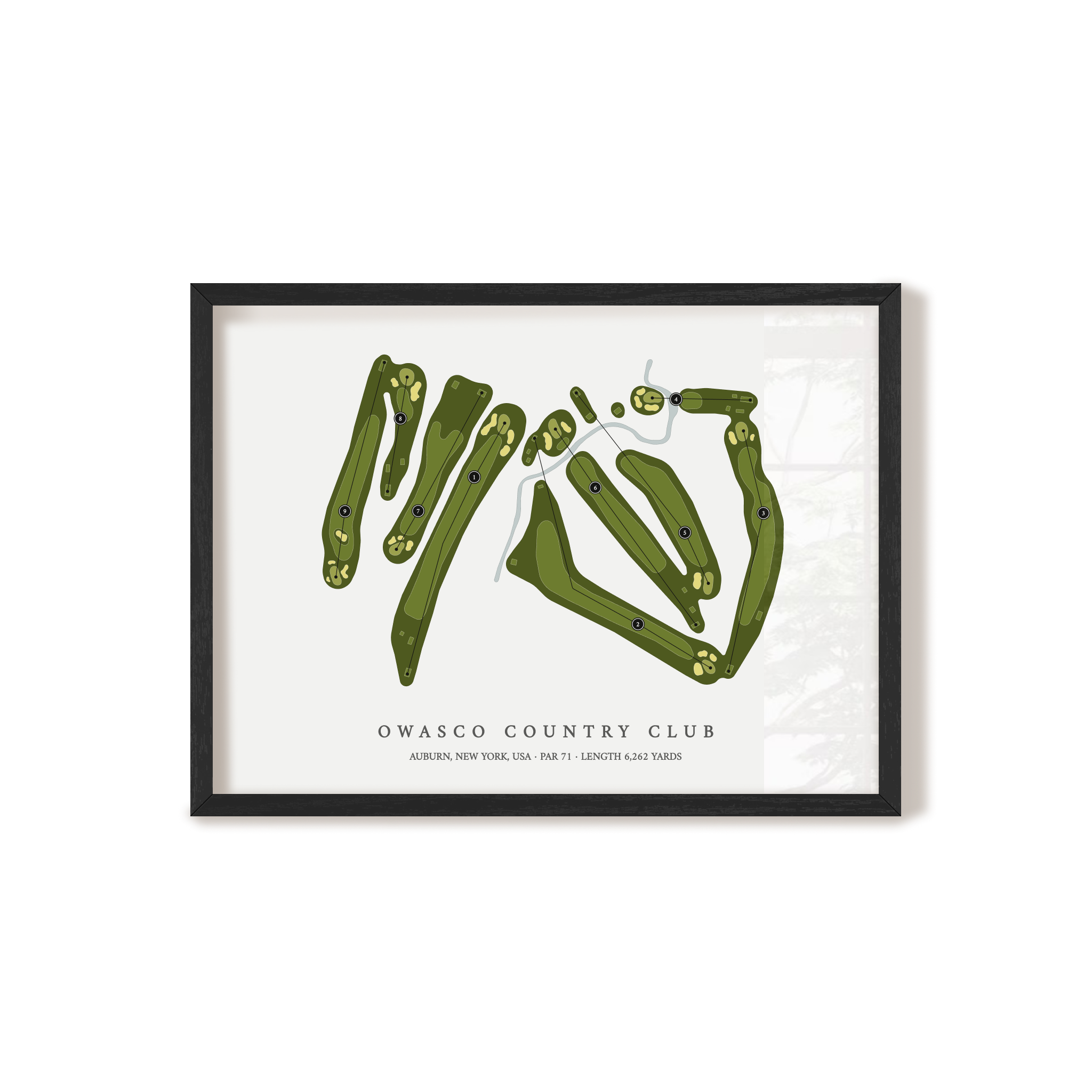 Owasco Country Club | Golf Course Map | Black Frame