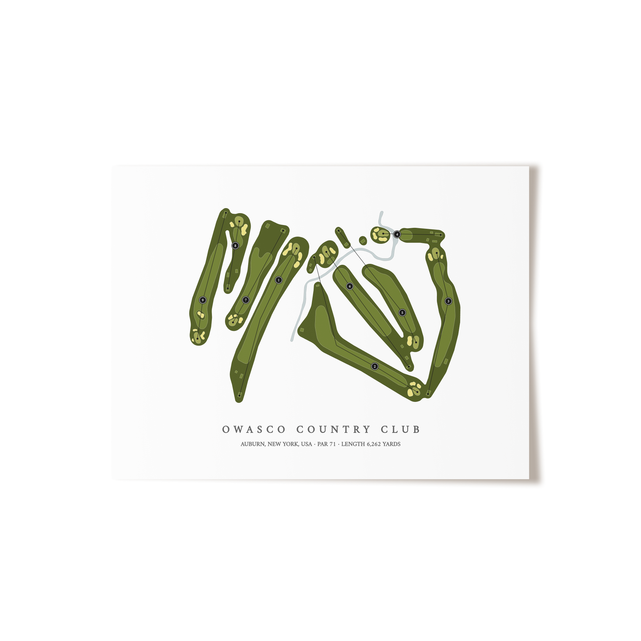 Owasco Country Club | Golf Course Map | Unframed