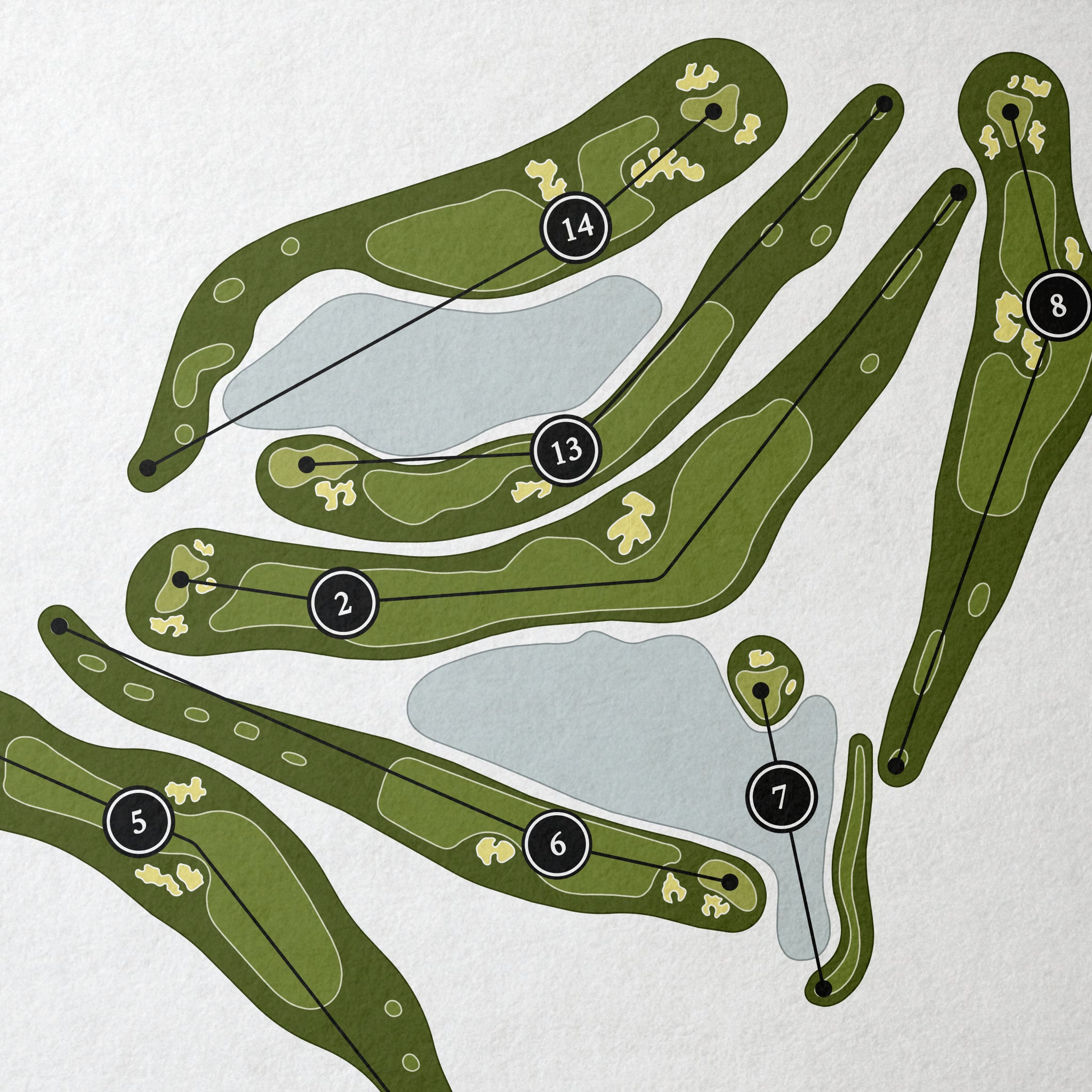 Oxbow Country Club | Golf Course Map | Close Up 