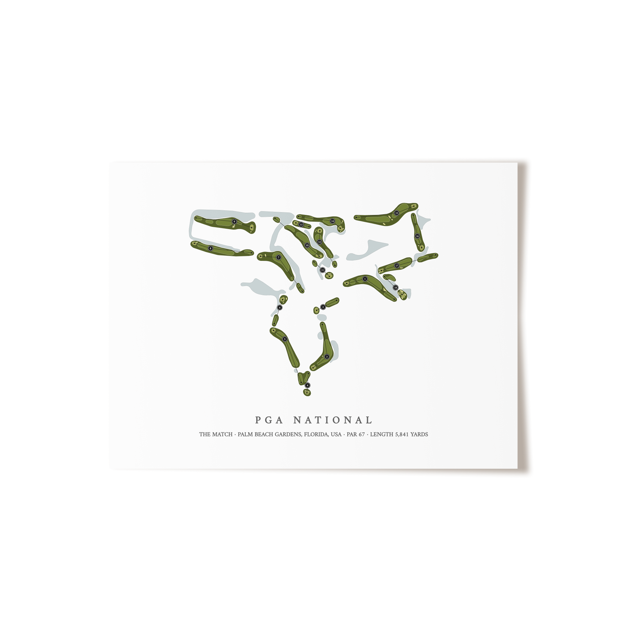 PGA National - The Match | Golf Course Map | Unframed