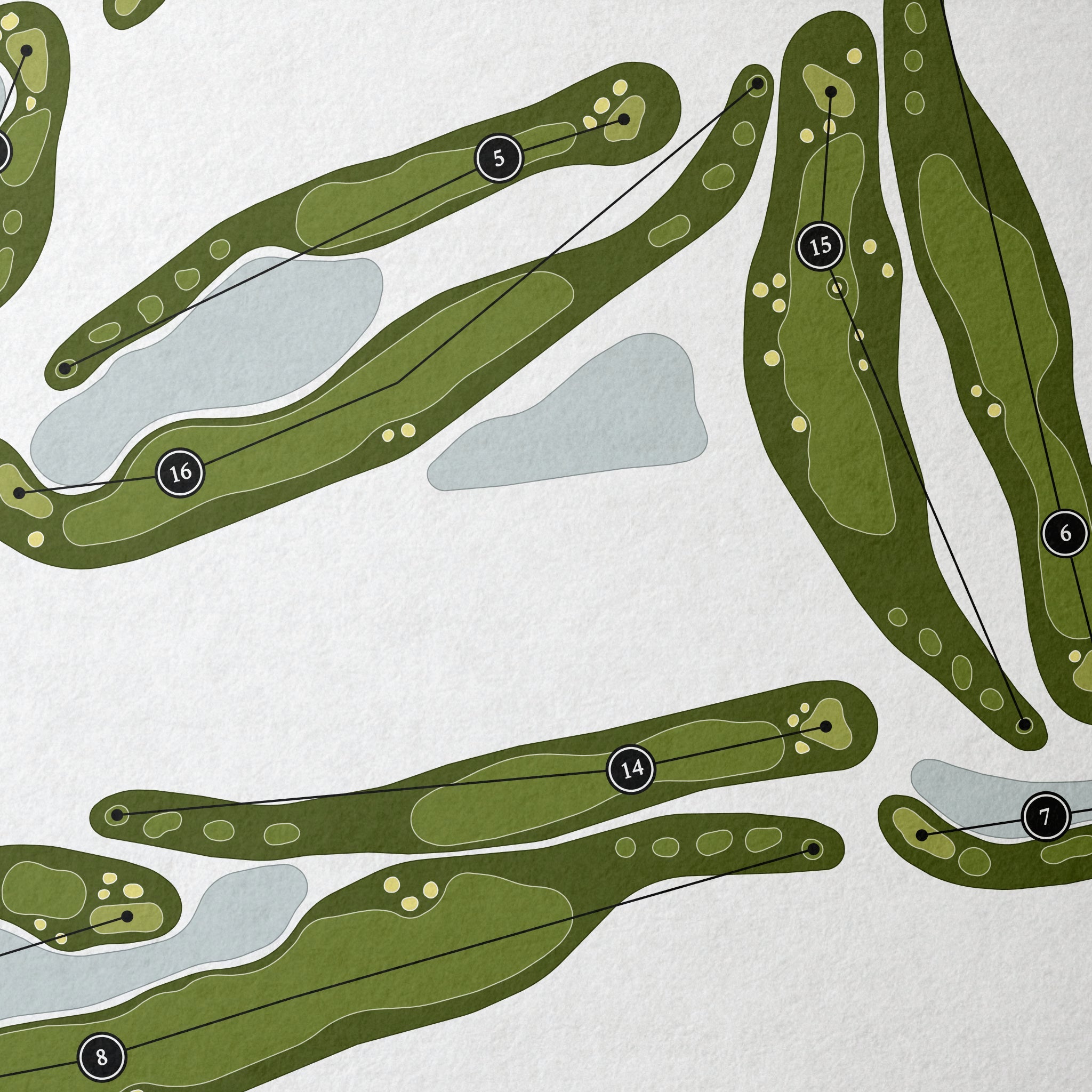 PGA West - Greg Norman Course | Golf Course Print | Close Up 