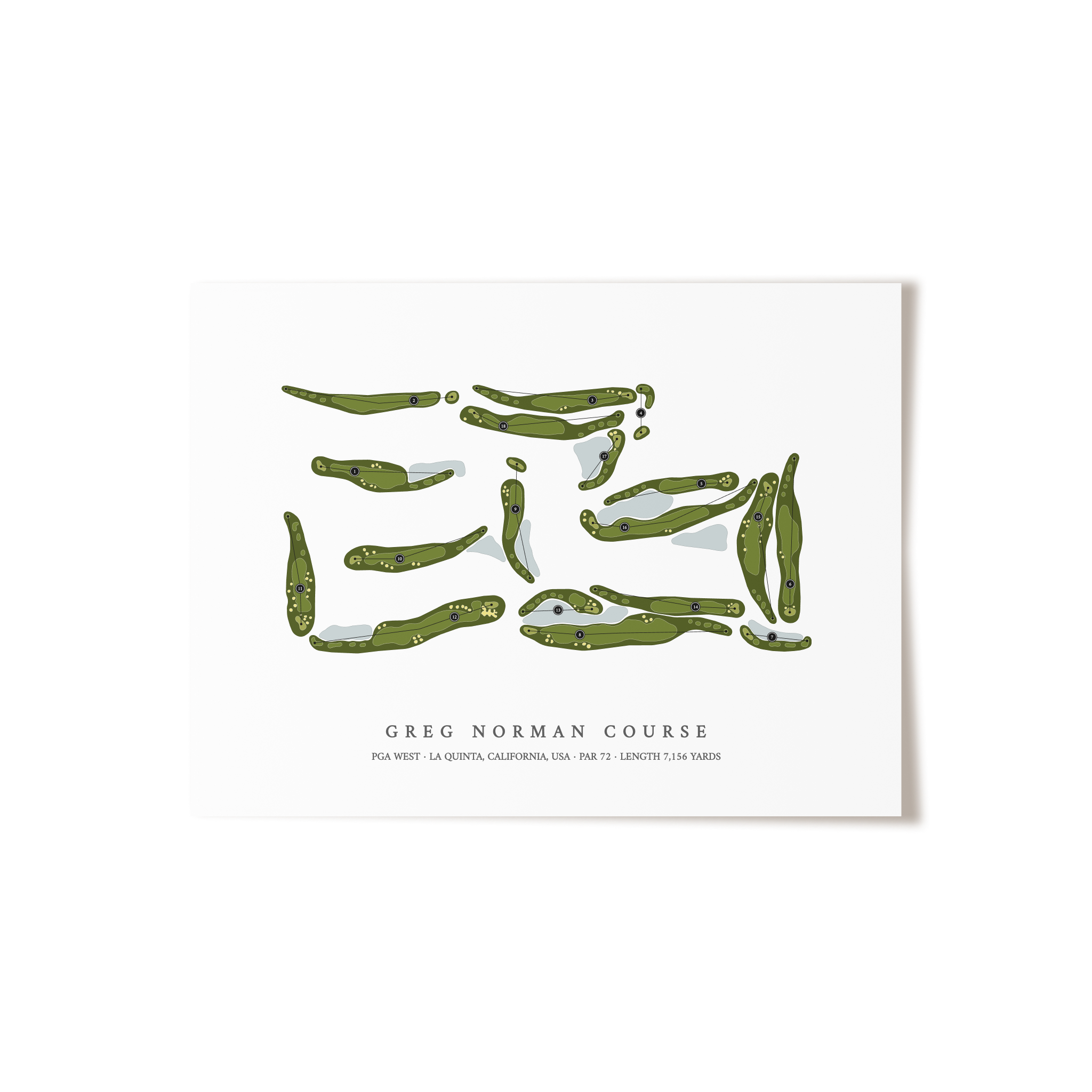 PGA West - Greg Norman Course  | Golf Course Print | Unframed 