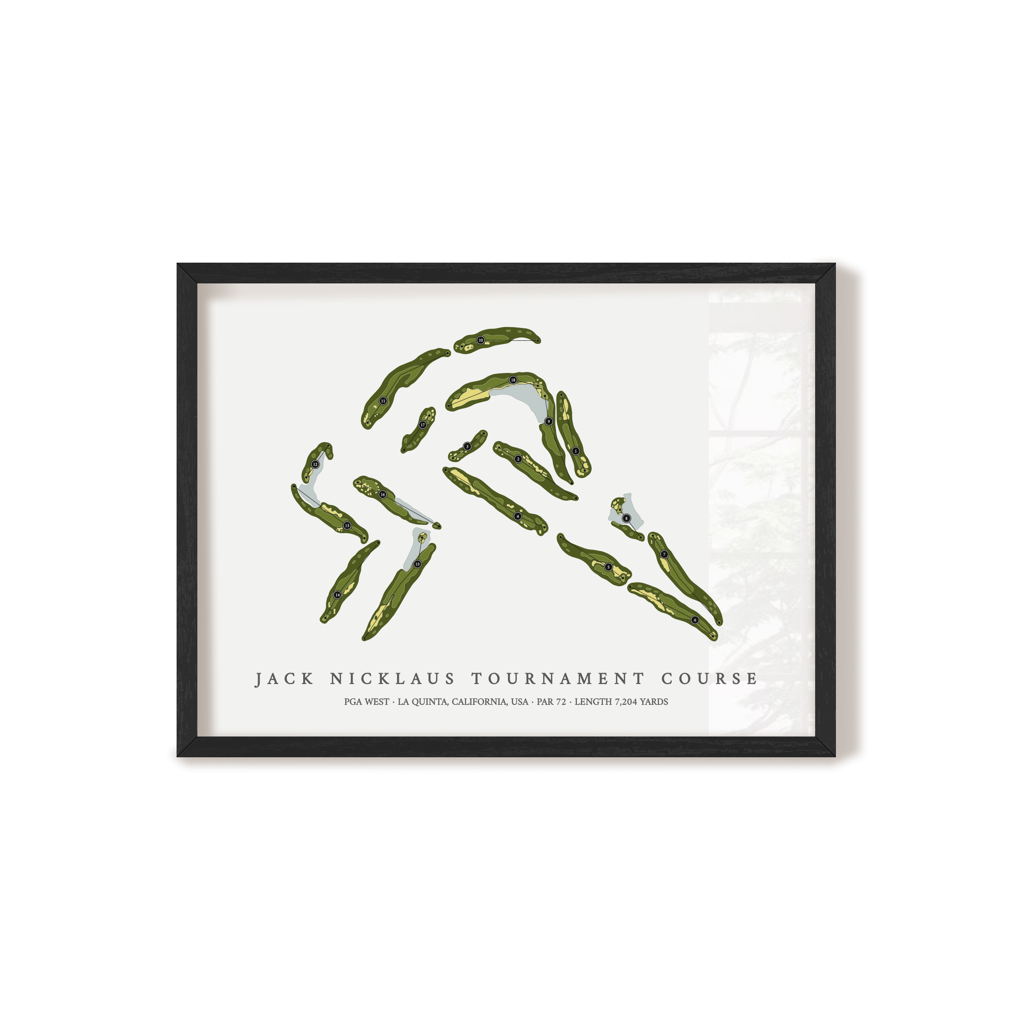 PGA West - Jack Nicklaus Tournament Course | Golf Course Print | Black Frame