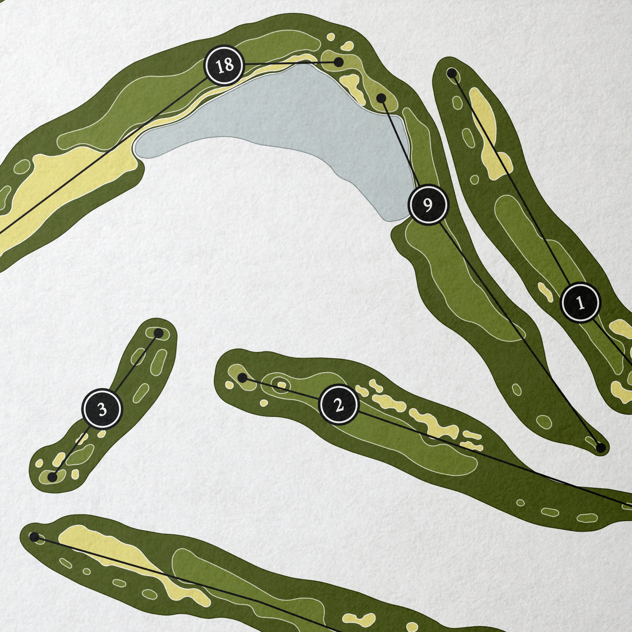 PGA West - Jack Nicklaus Tournament Course | Golf Course Print | Close Up