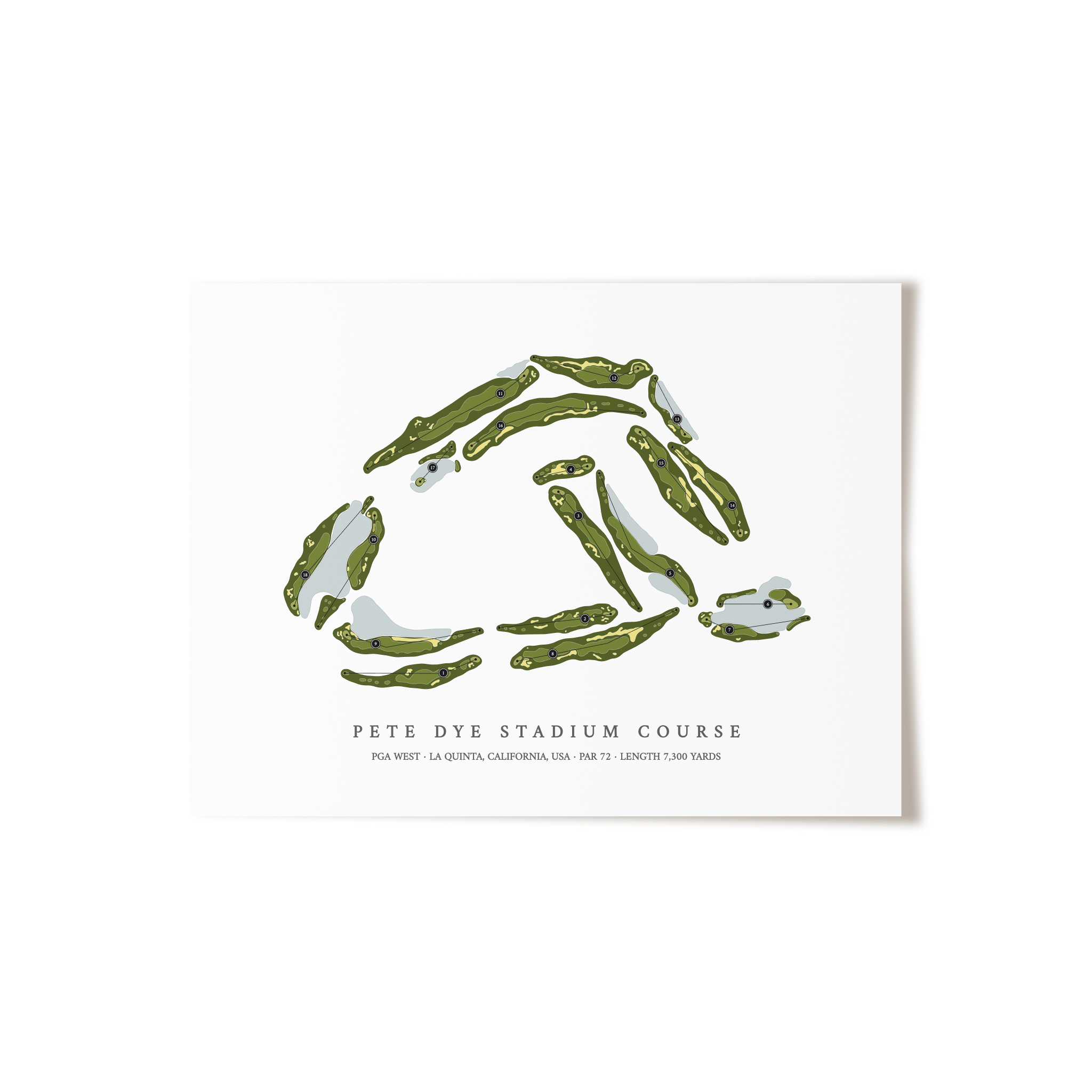 PGA West - Pete Dye Stadium Course | Golf Course Print | Unframed 