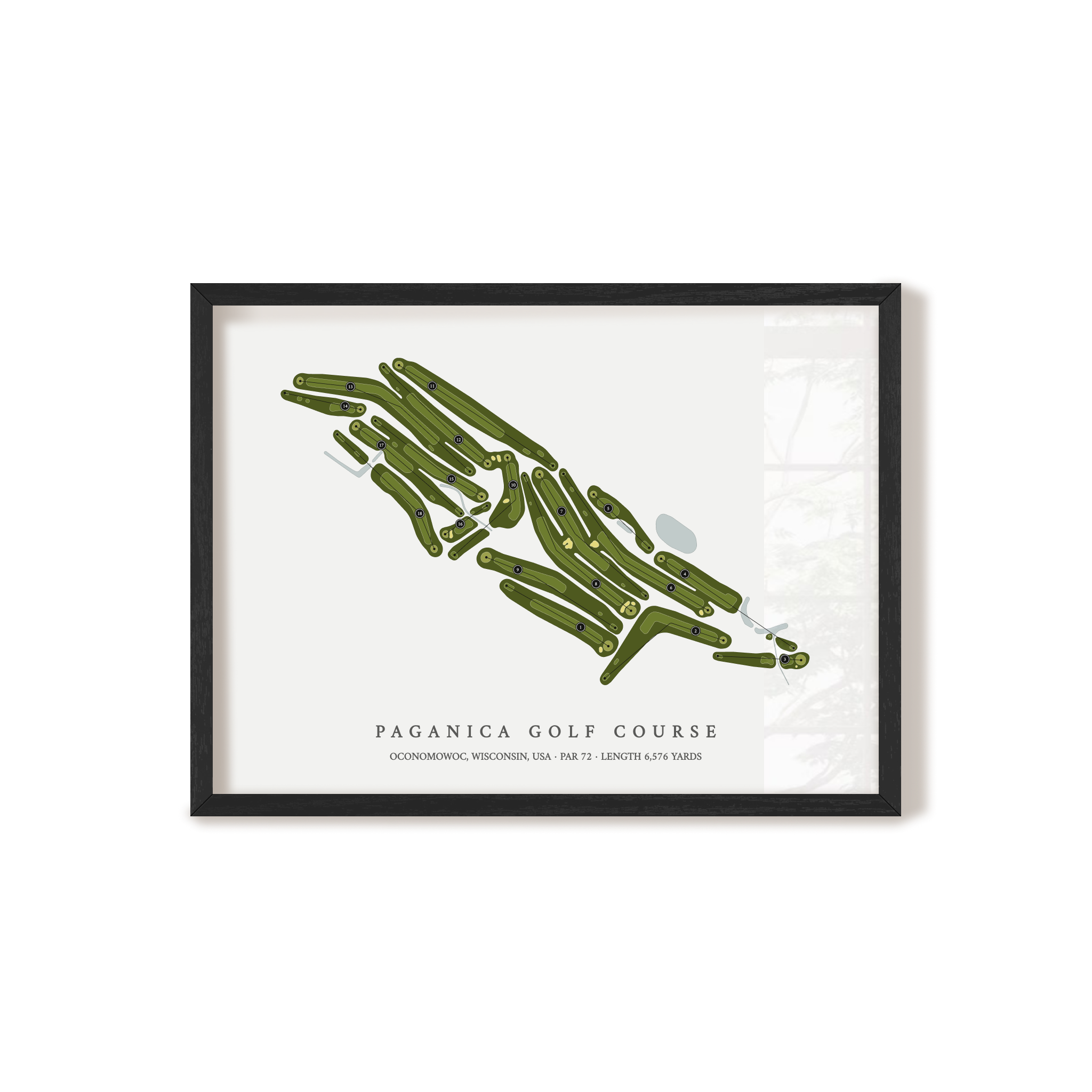 Paganica Golf Course | Golf Course Map | Black Frame 