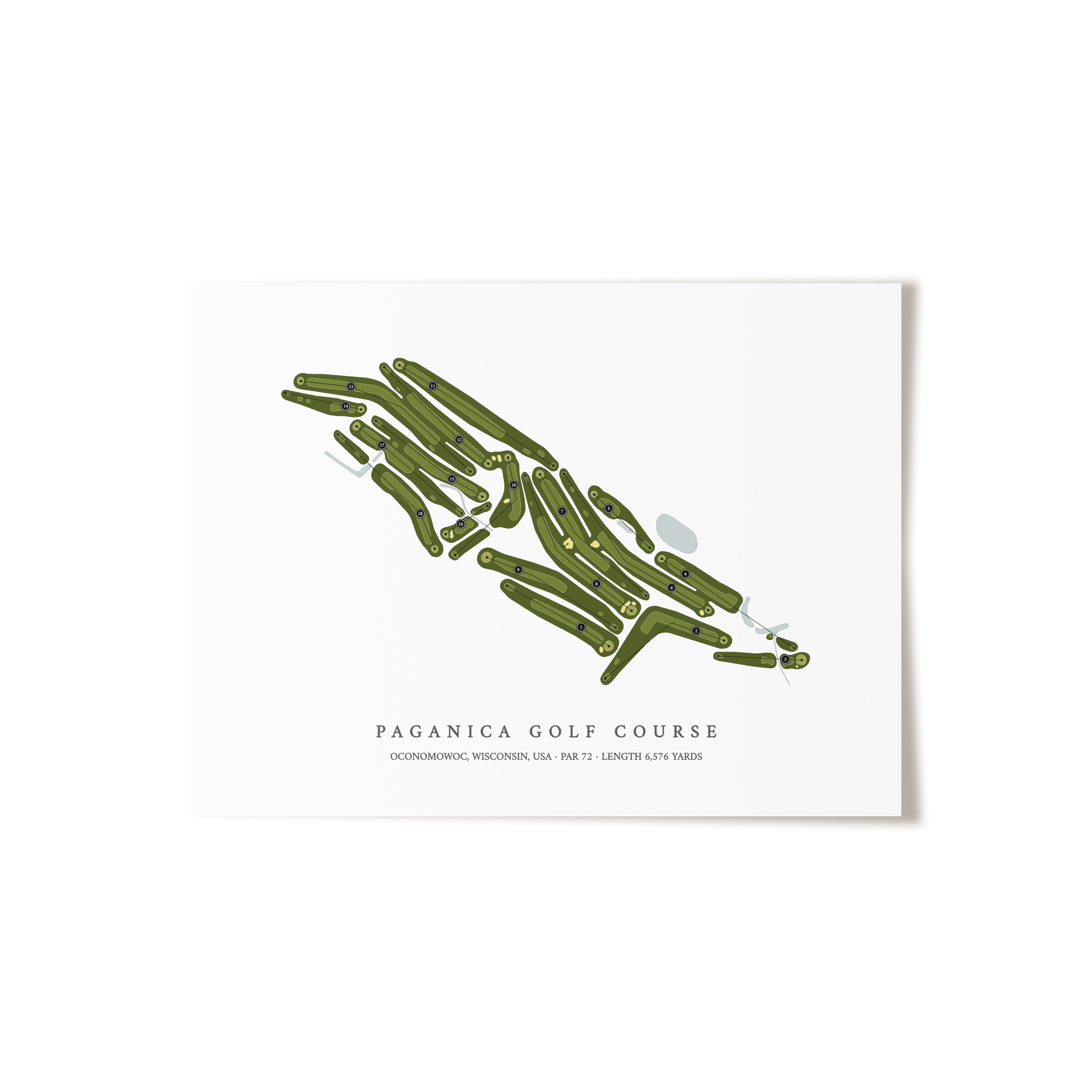 Paganica Golf Course | Golf Course Map | Unframed 