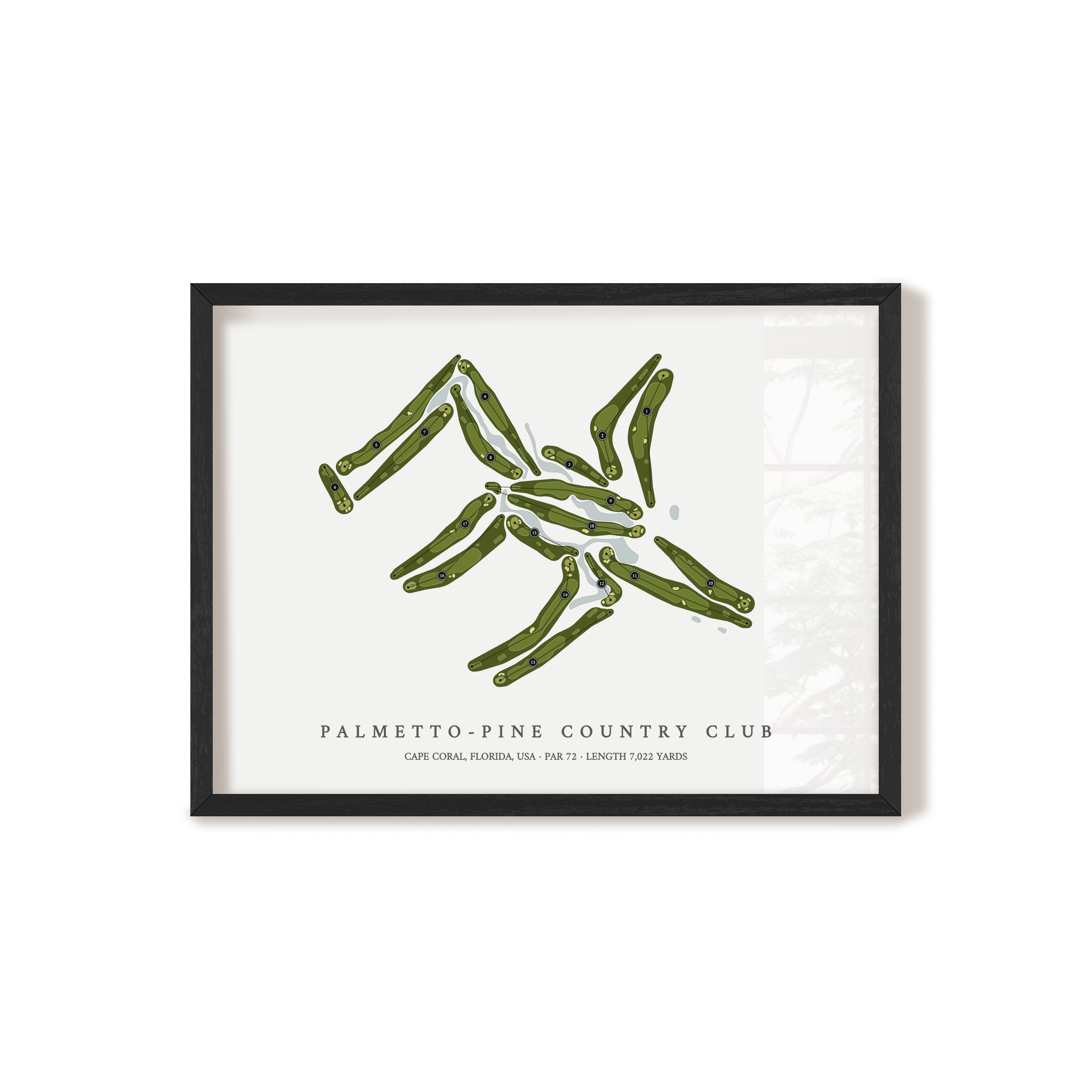 Palmetto-Pine Country Club | Golf Course Map | Black Frame 