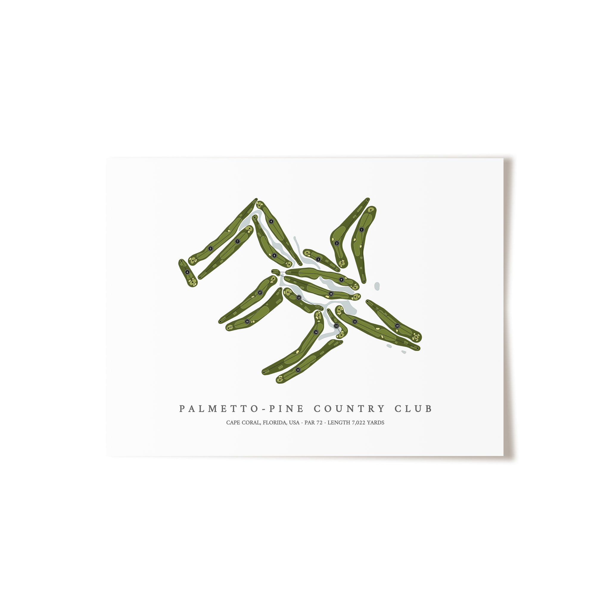 Palmetto-Pine Country Club | Golf Course Map | Unframed 