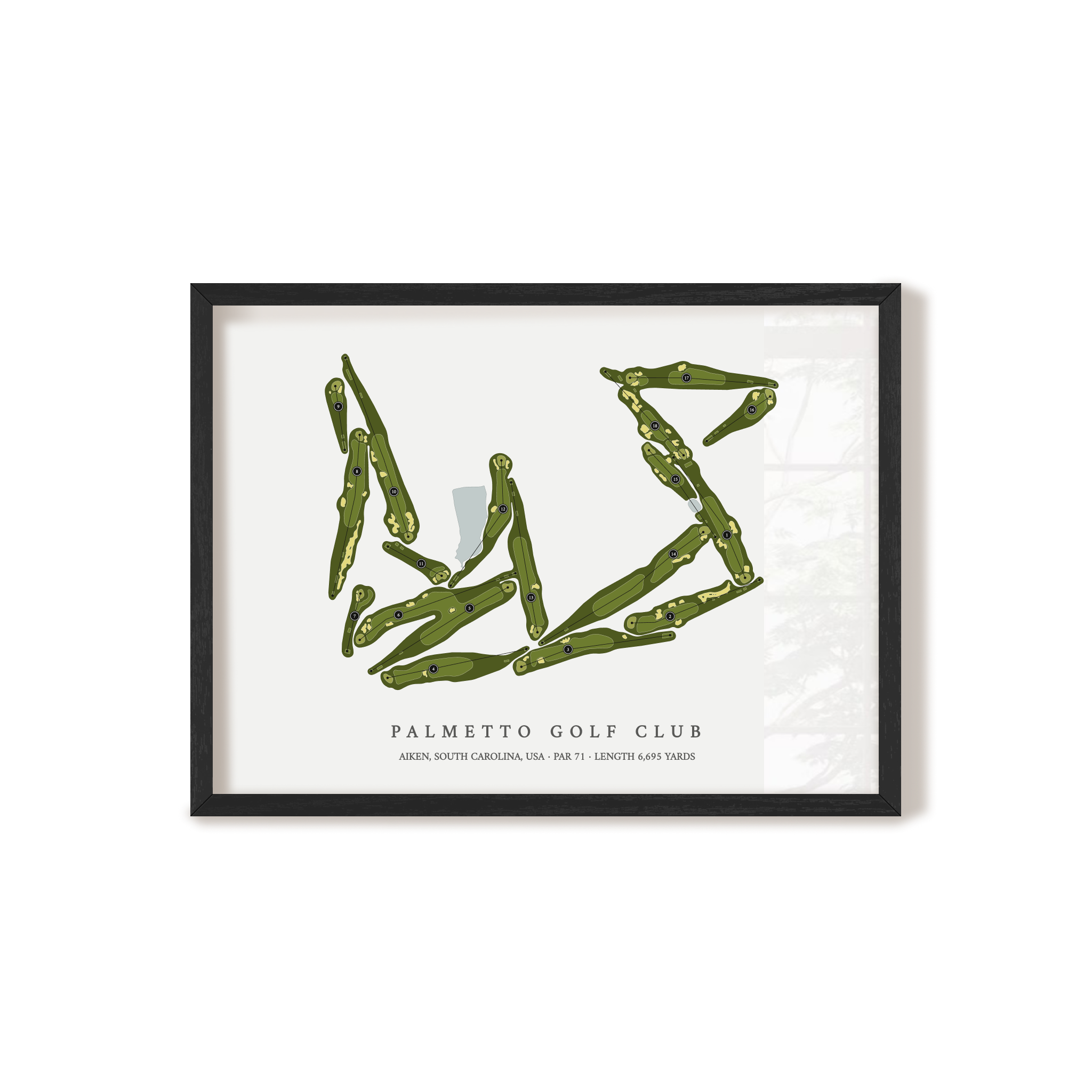 Palmetto Golf Club | Golf Course Print | Black Frame