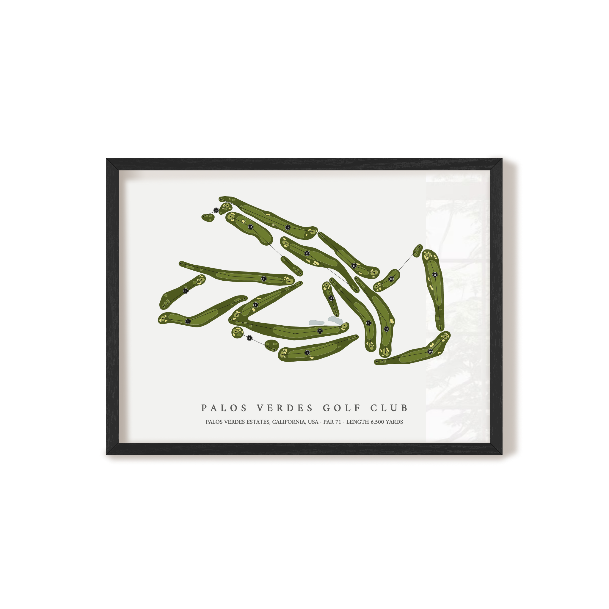 Palos Verdes Golf Club | Golf Course Map | Black Frame 