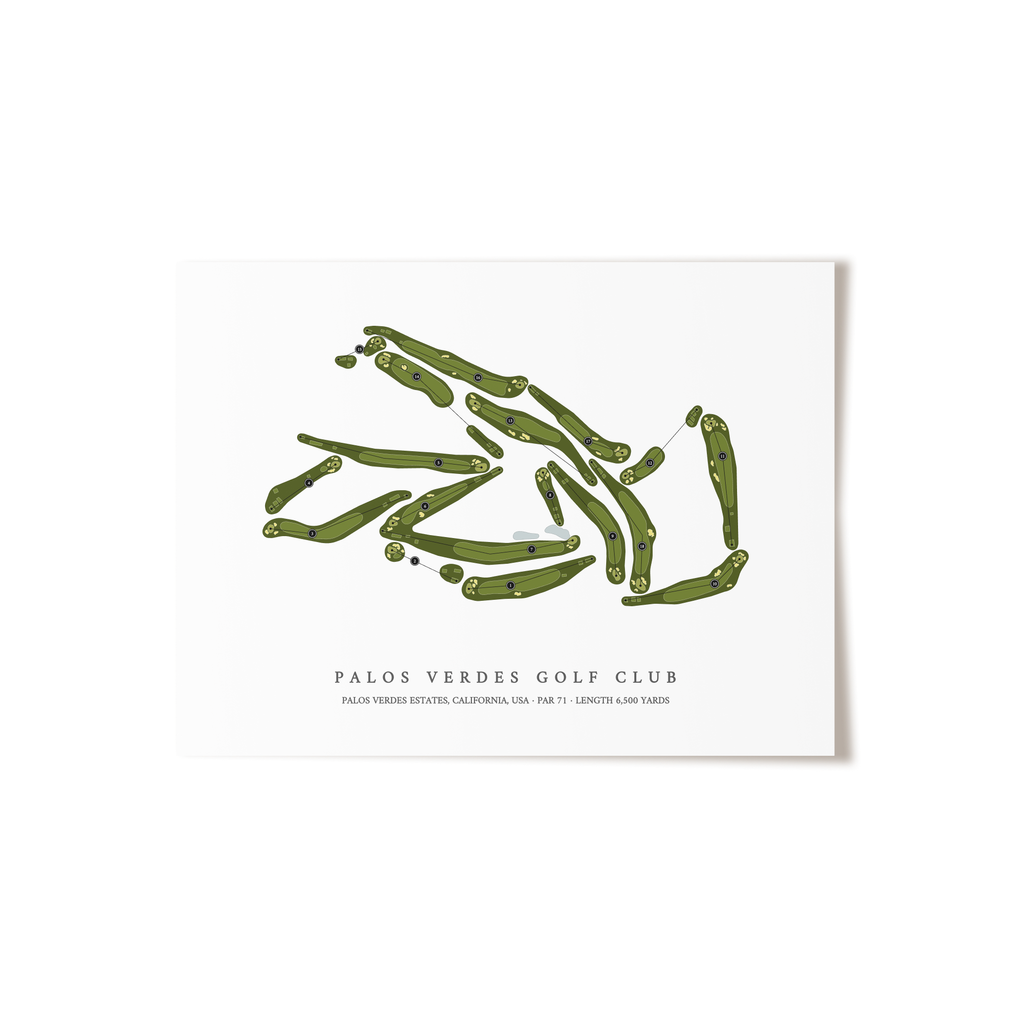 Palos Verdes Golf Club | Golf Course Map | Unframed 