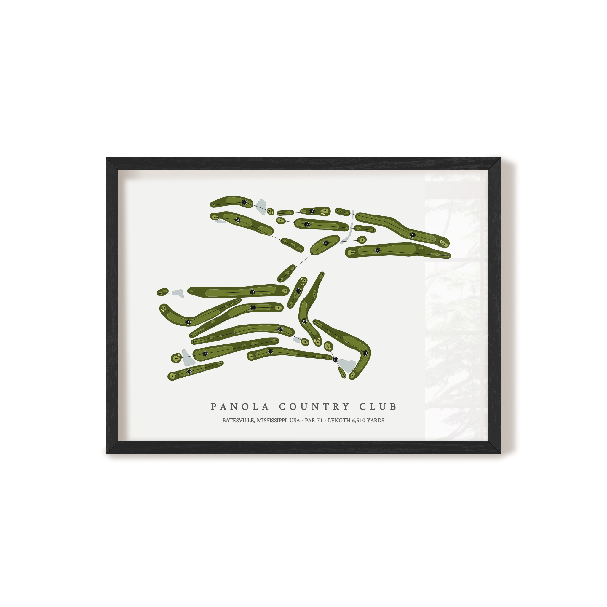 Panola Country Club | Golf Course Map | Black Frame 