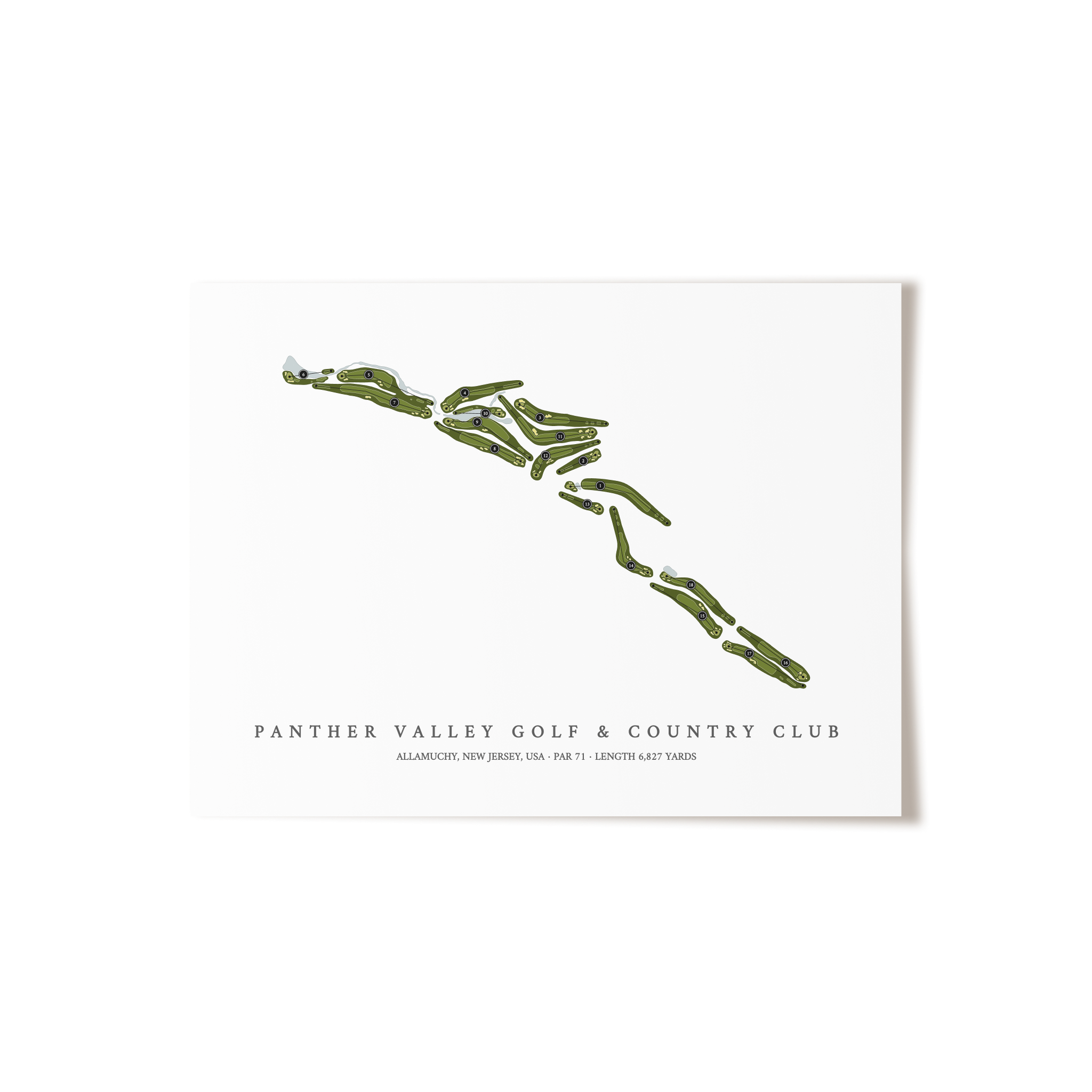 Panther Valley Golf & Country Club | Golf Course Map | Unframed 