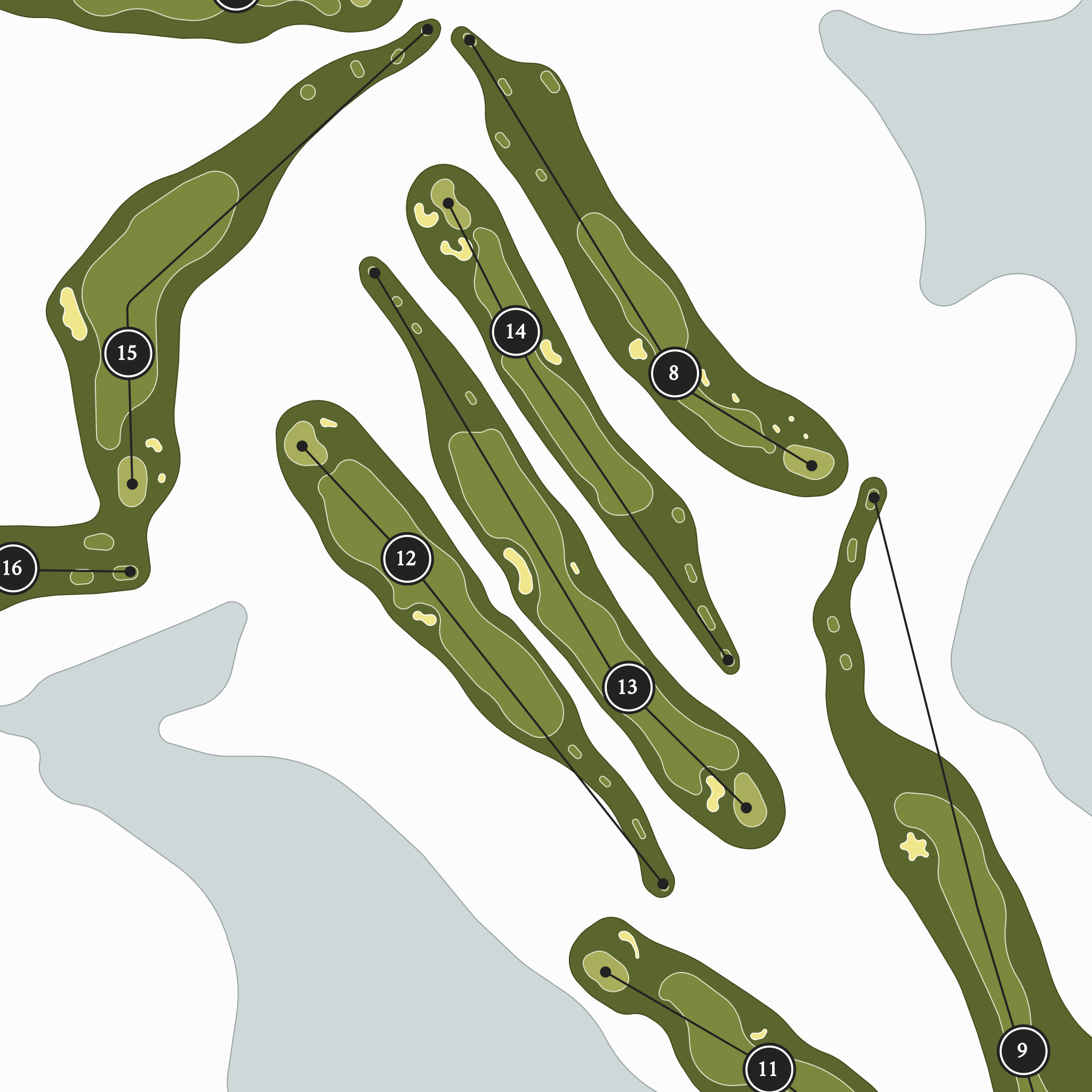 Paradise Pointe Golf Complex - Outlaw Course | Golf Course Map | Close Up