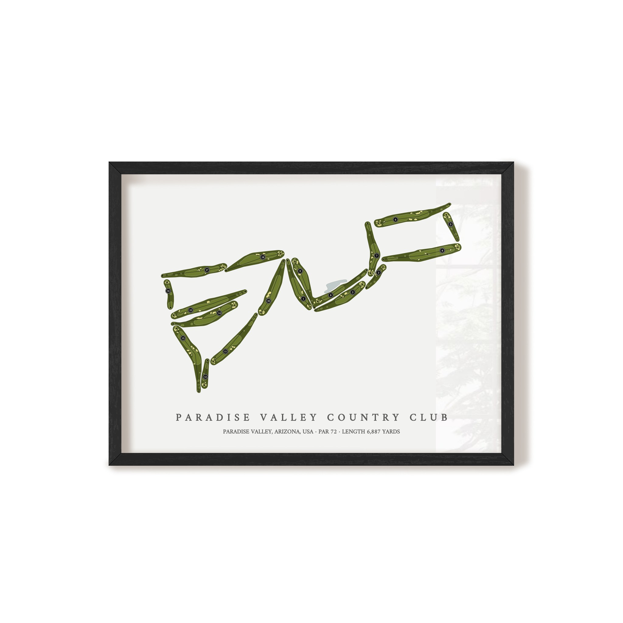 Paradise Valley Country Club | Golf Course Map | Black Frame 