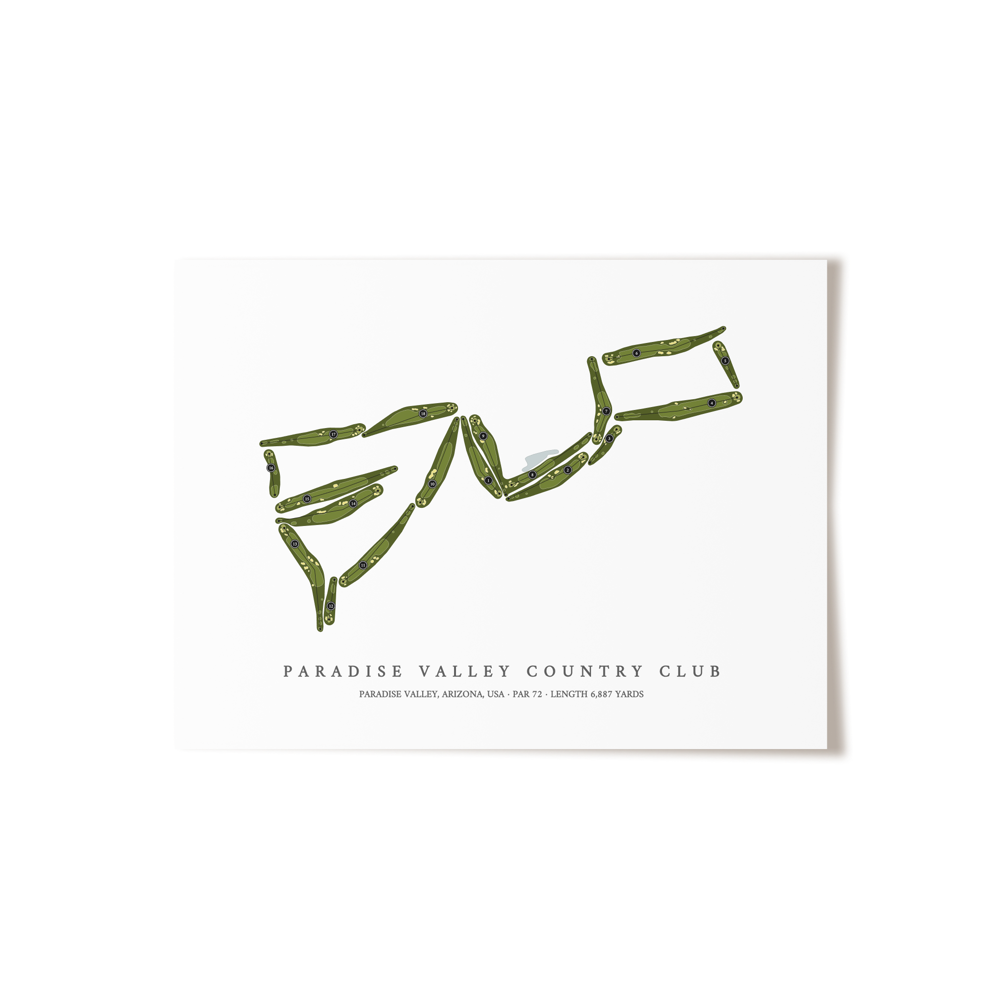 Paradise Valley Country Club | Golf Course Map | Unframed 