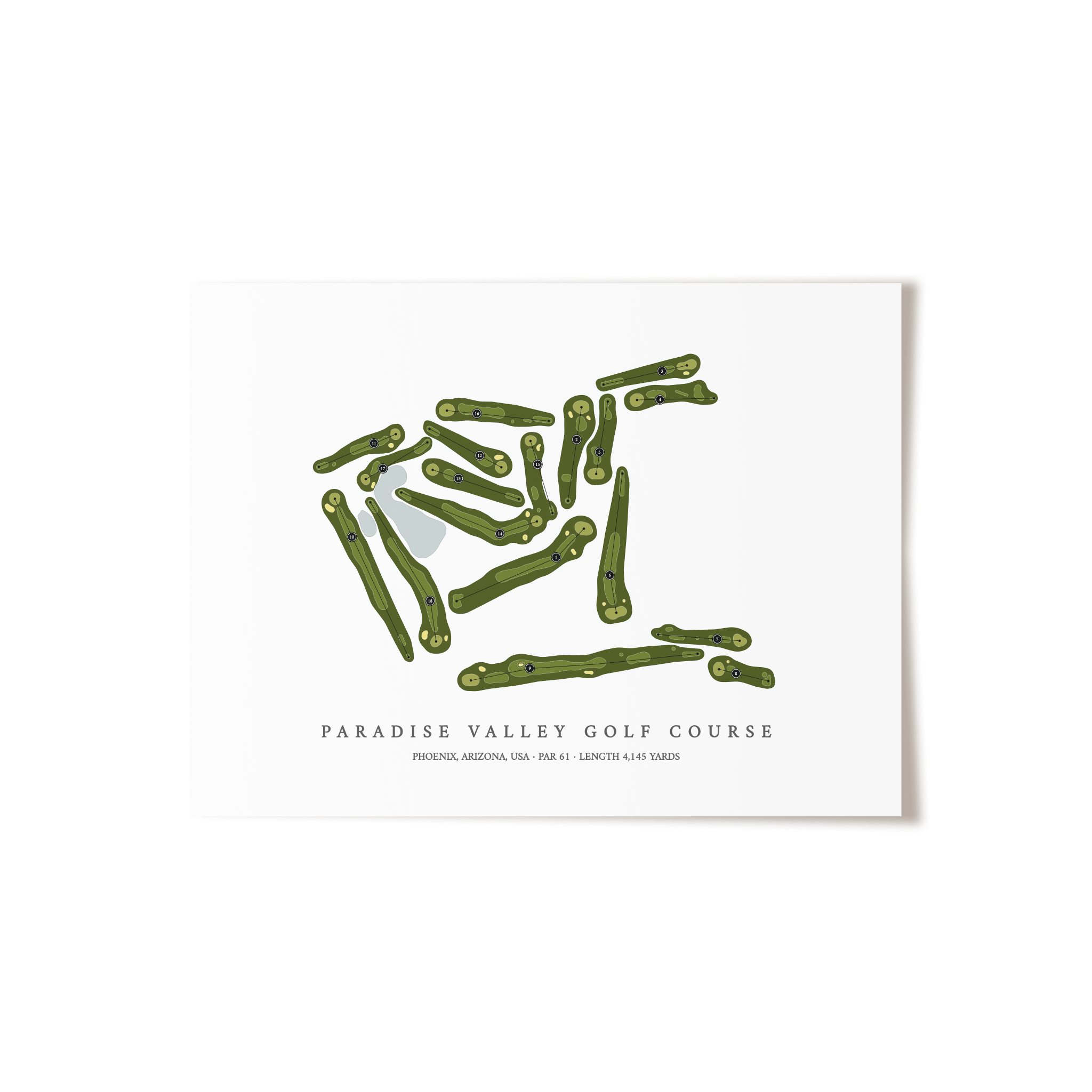 Paradise Valley Golf Course | Golf Course Map | Unframed 