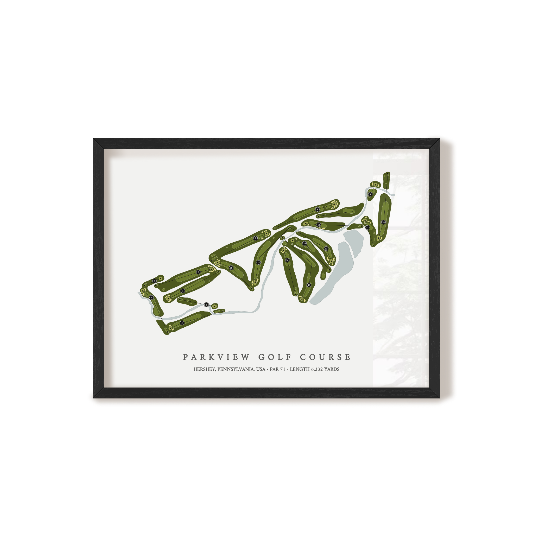 Parkview Golf Course | Golf Course Map | Black Frame 