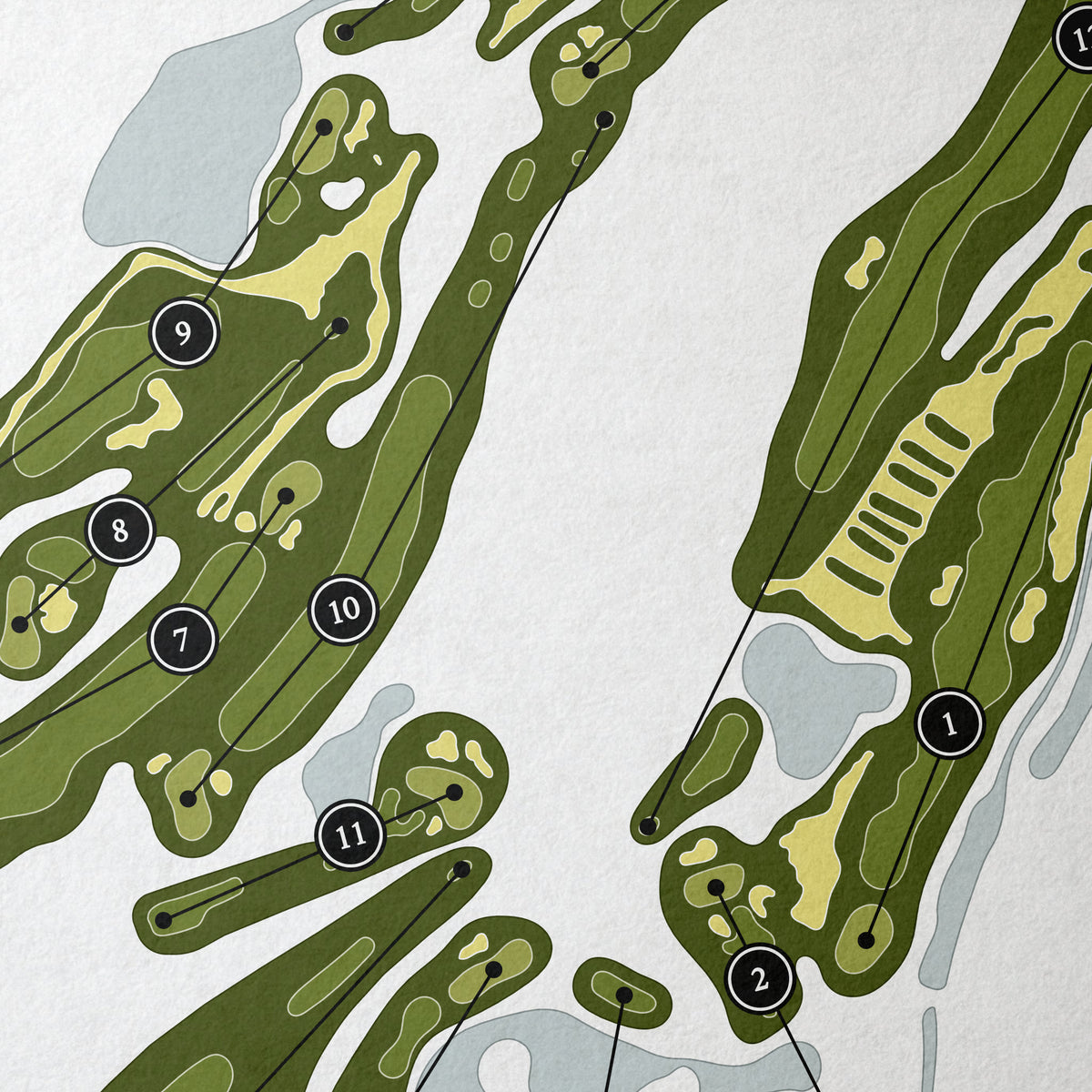 Pasadena Yacht & Country Club | Golf Course Map | Close Up 