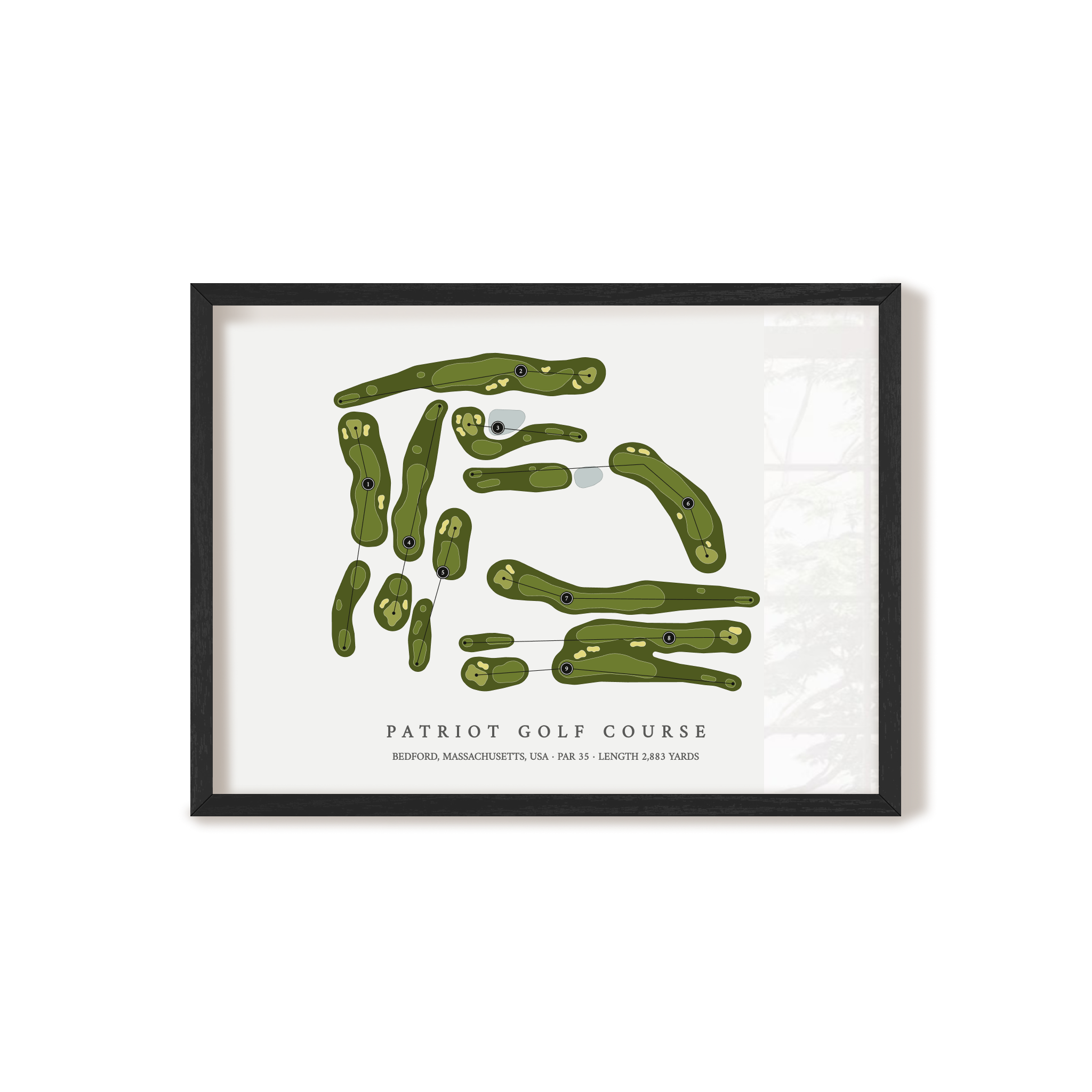Patriot Golf Course | Golf Course Map | Black Frame 