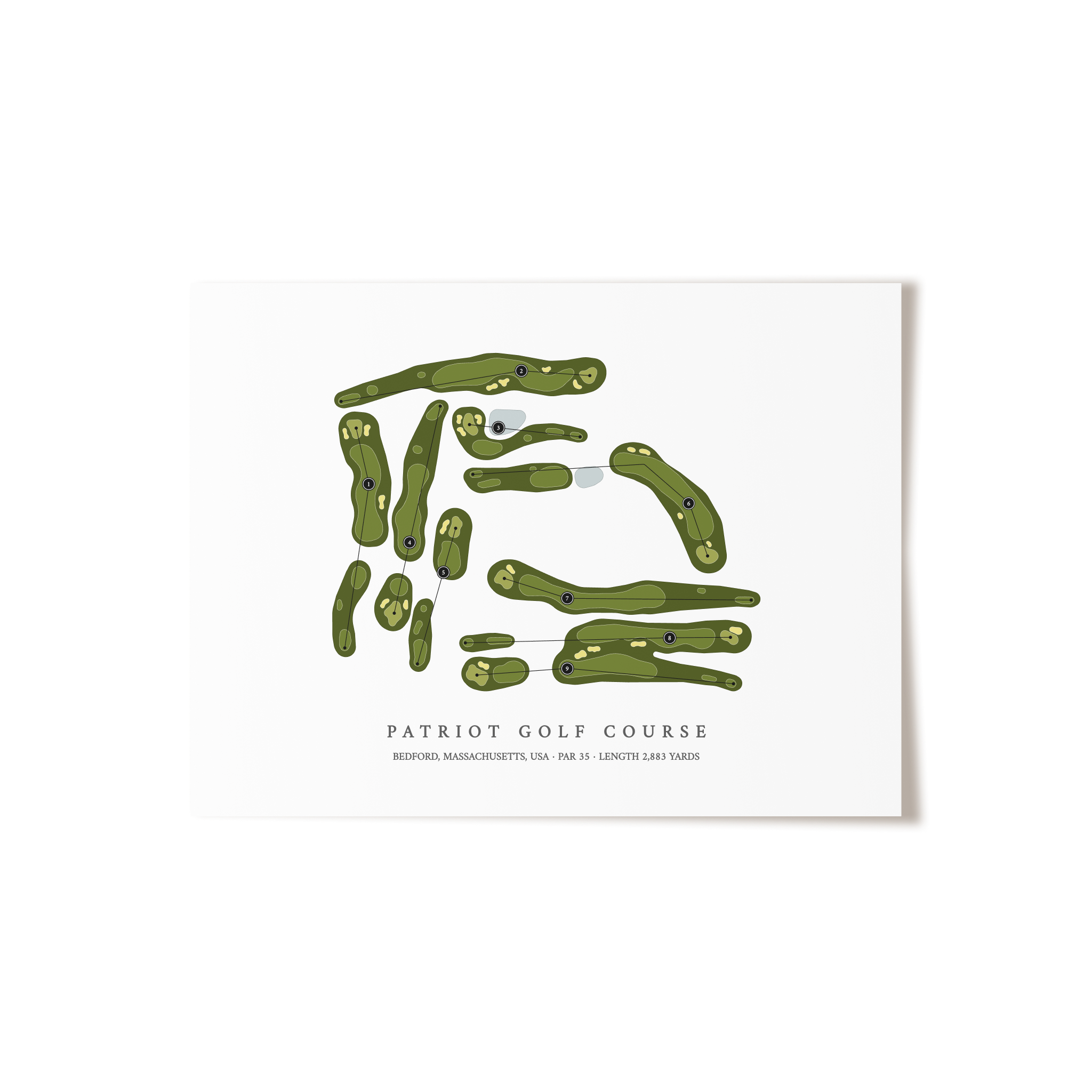 Patriot Golf Course | Golf Course Map | Unframed 