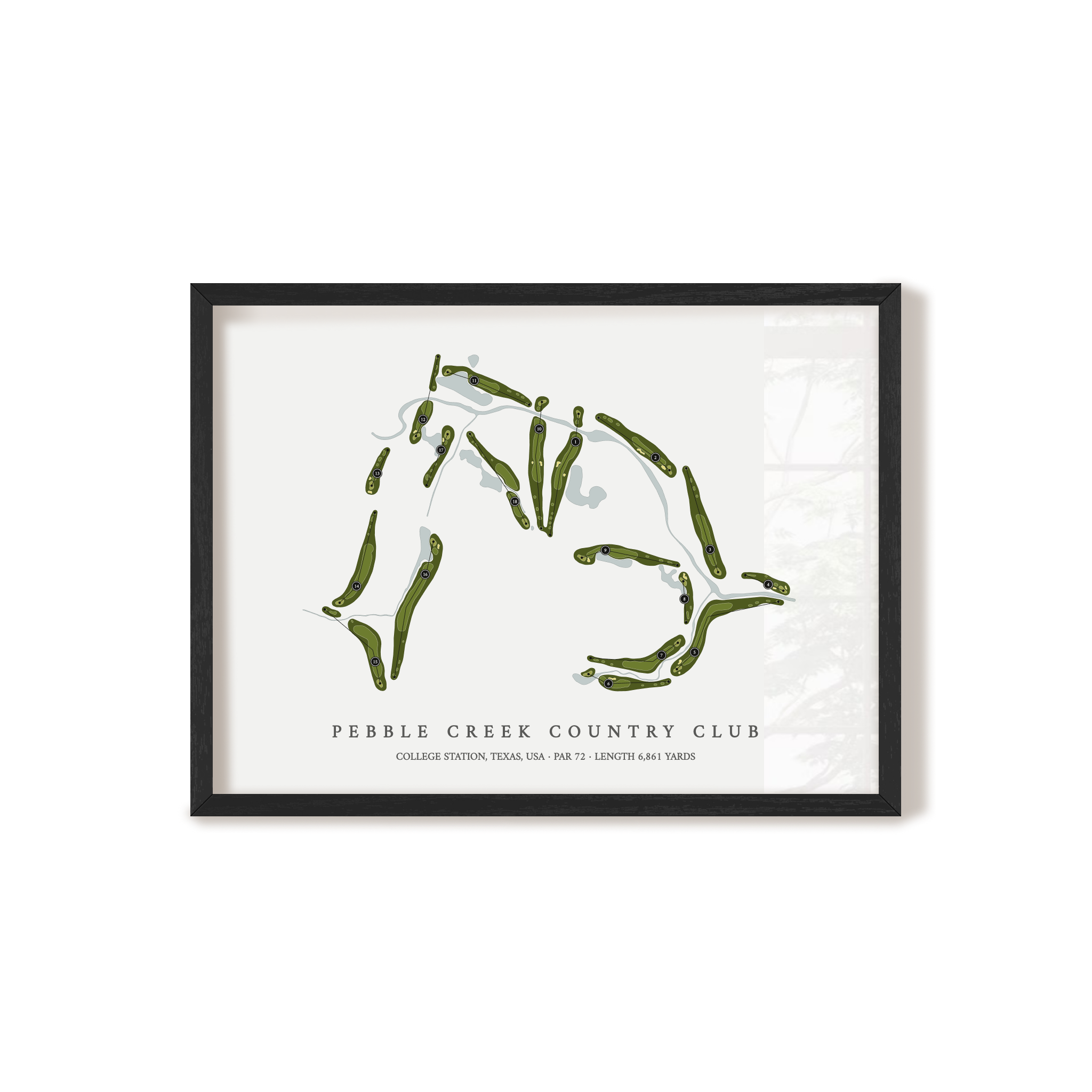 Pebble Creek Country Club | Golf Course Map | Black+Frame 