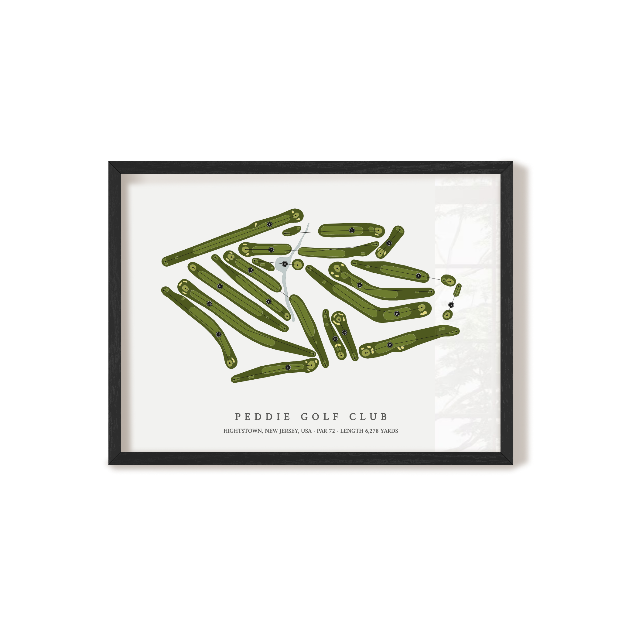 Peddie Golf Club | Golf Course Map | Black Frame 