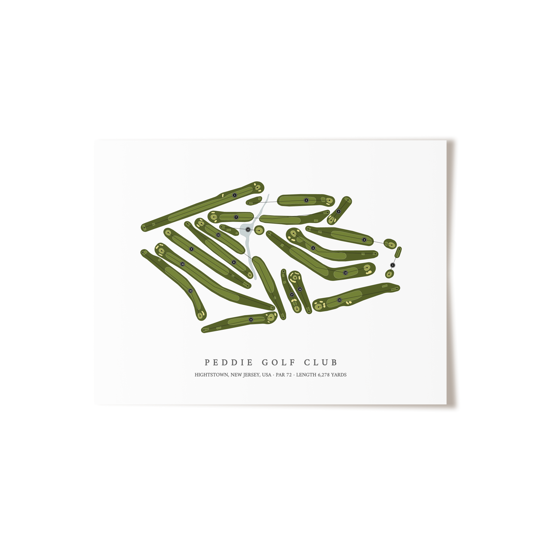 Peddie Golf Club | Golf Course Map | Unframed 