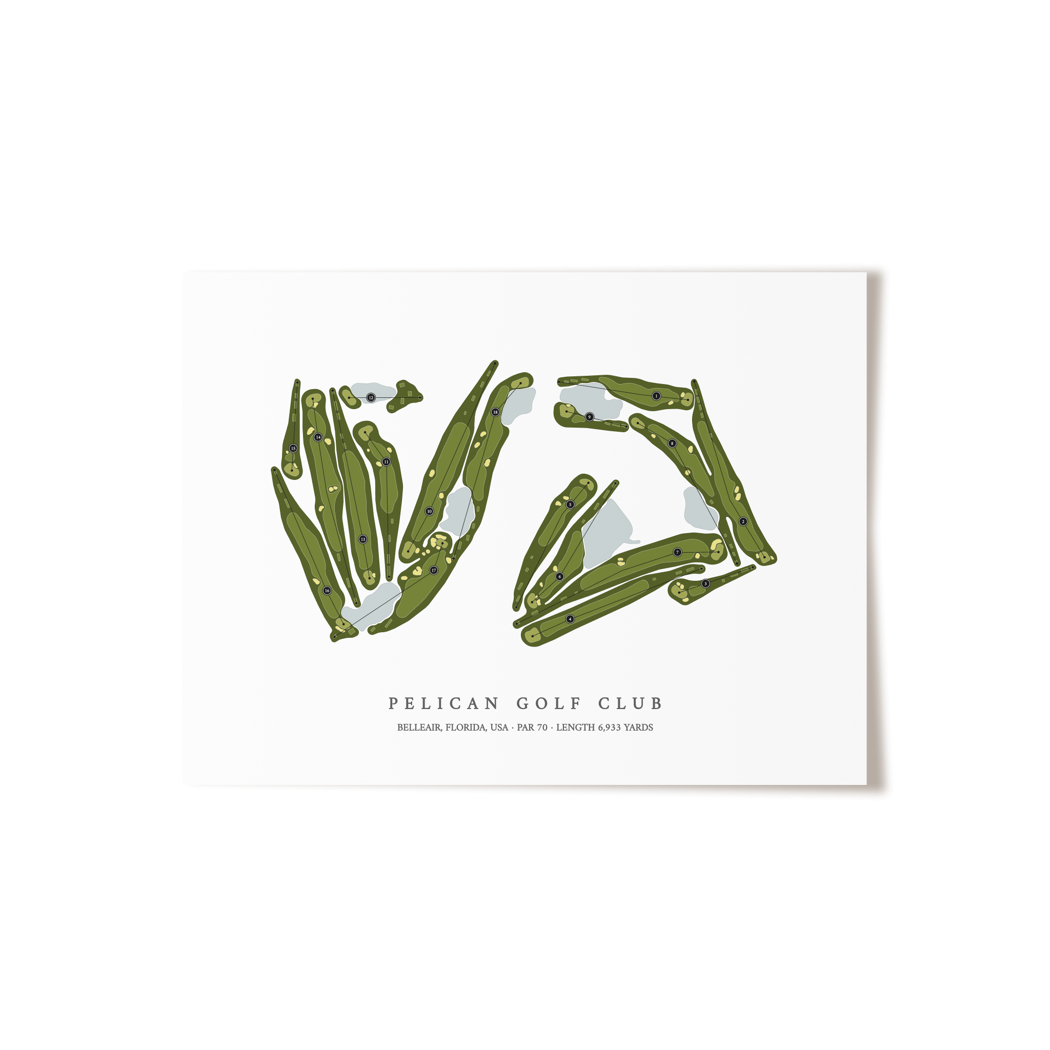 Pelican Golf Club | Golf Course Map | Unframed 