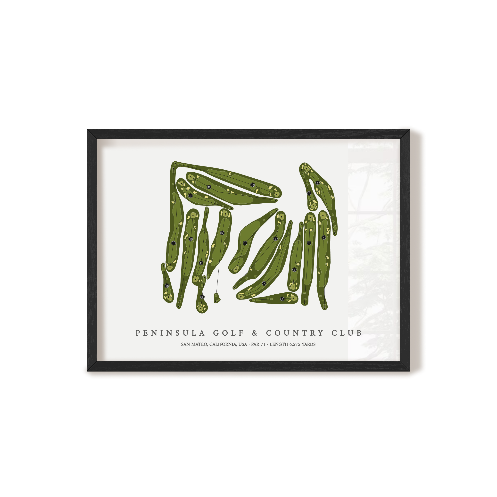 Peninsula Golf & Country Club | Golf Course Map | Black Frame 