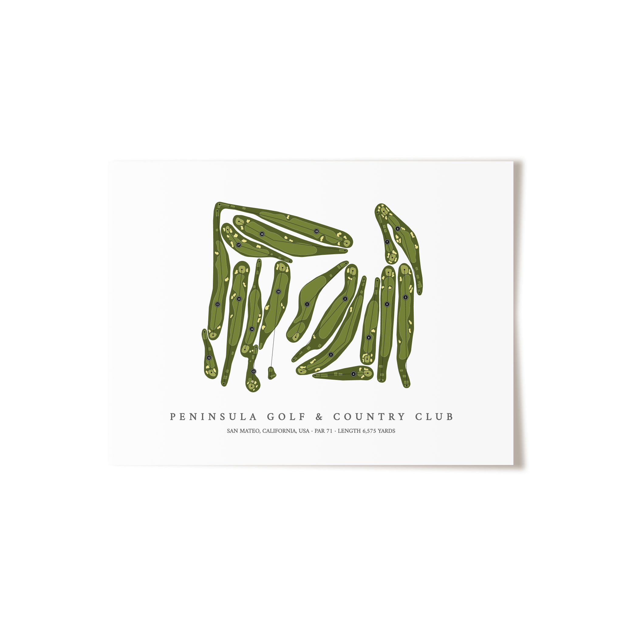 Peninsula Golf & Country Club | Golf Course Map | Unframed 