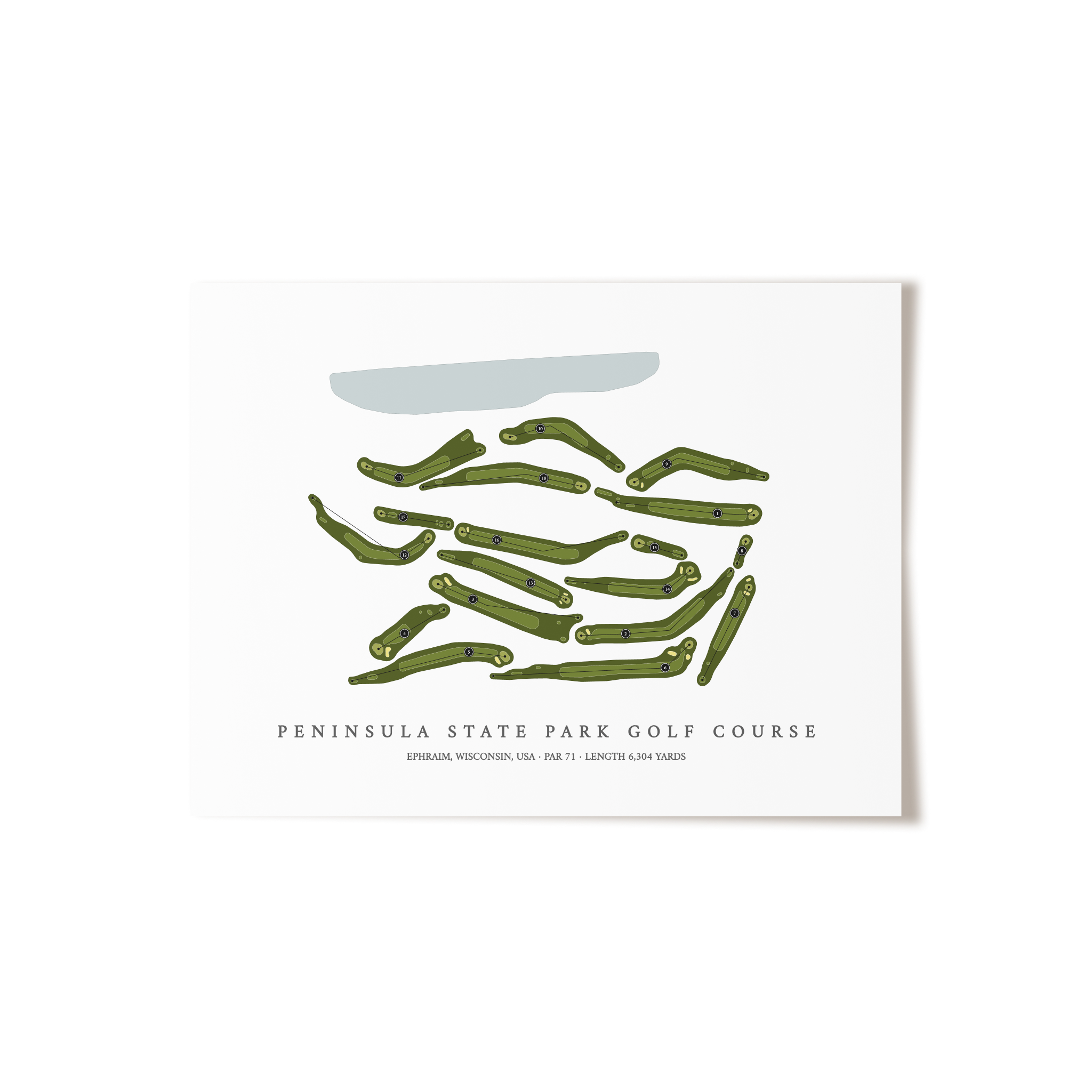 Peninsula State Park Golf Course | Golf Course Map | Unframed 