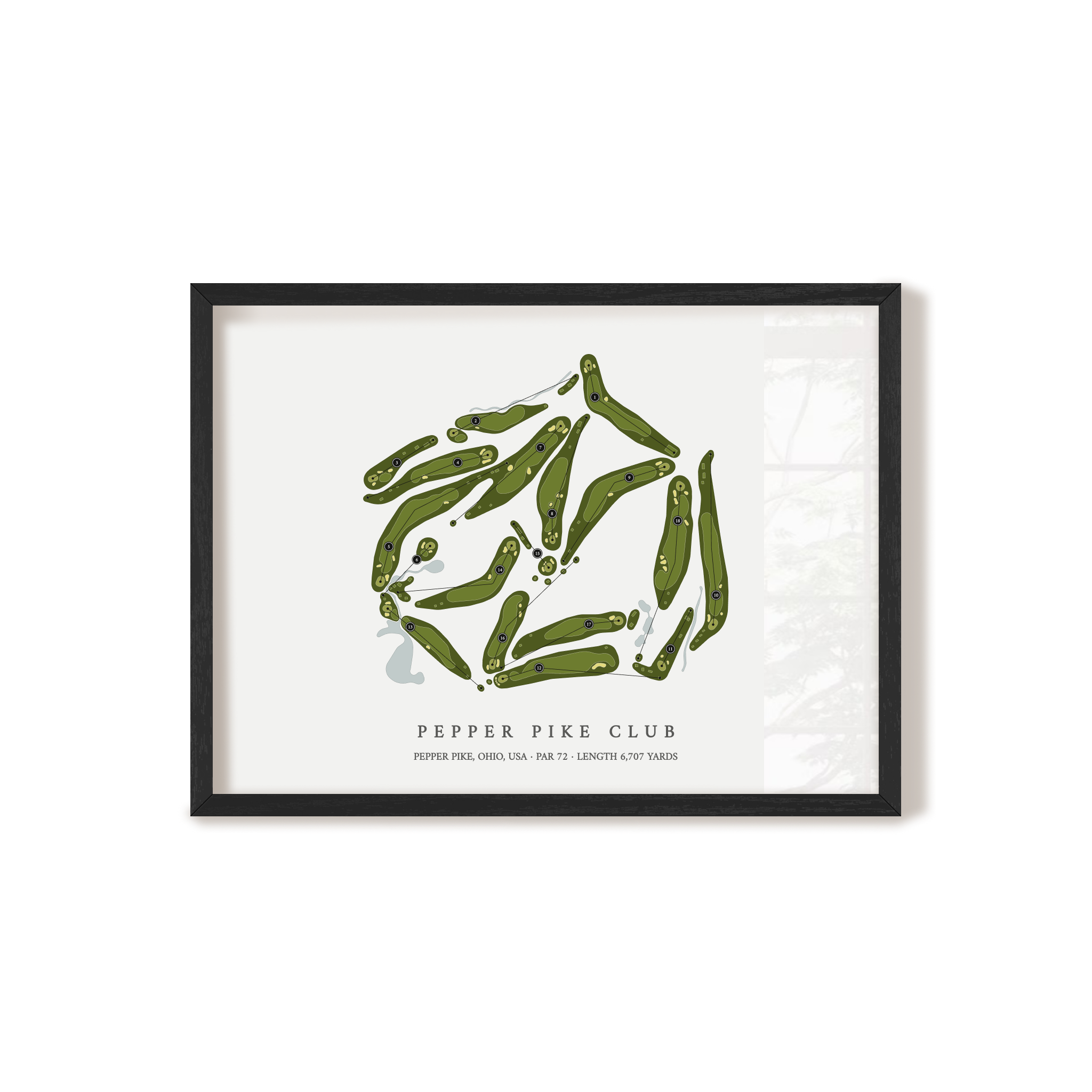 Pepper Pike Club | Golf Course Map | Black+Frame 