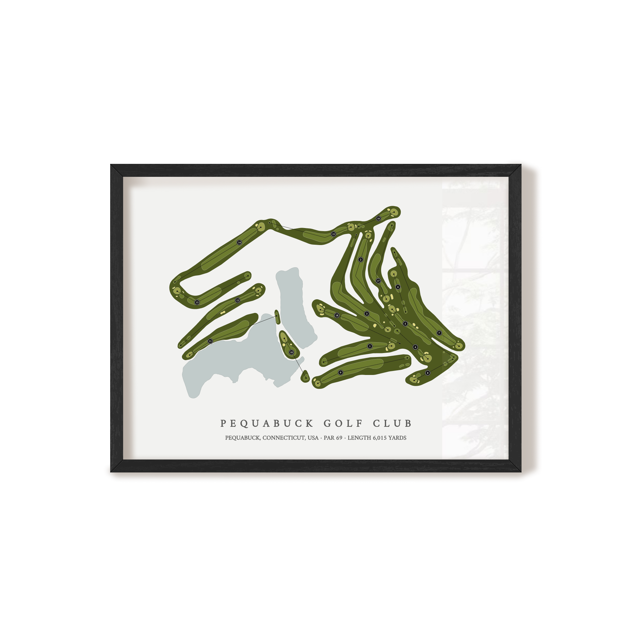 Pequabuck Golf Club | Golf Course Print | Black Frame