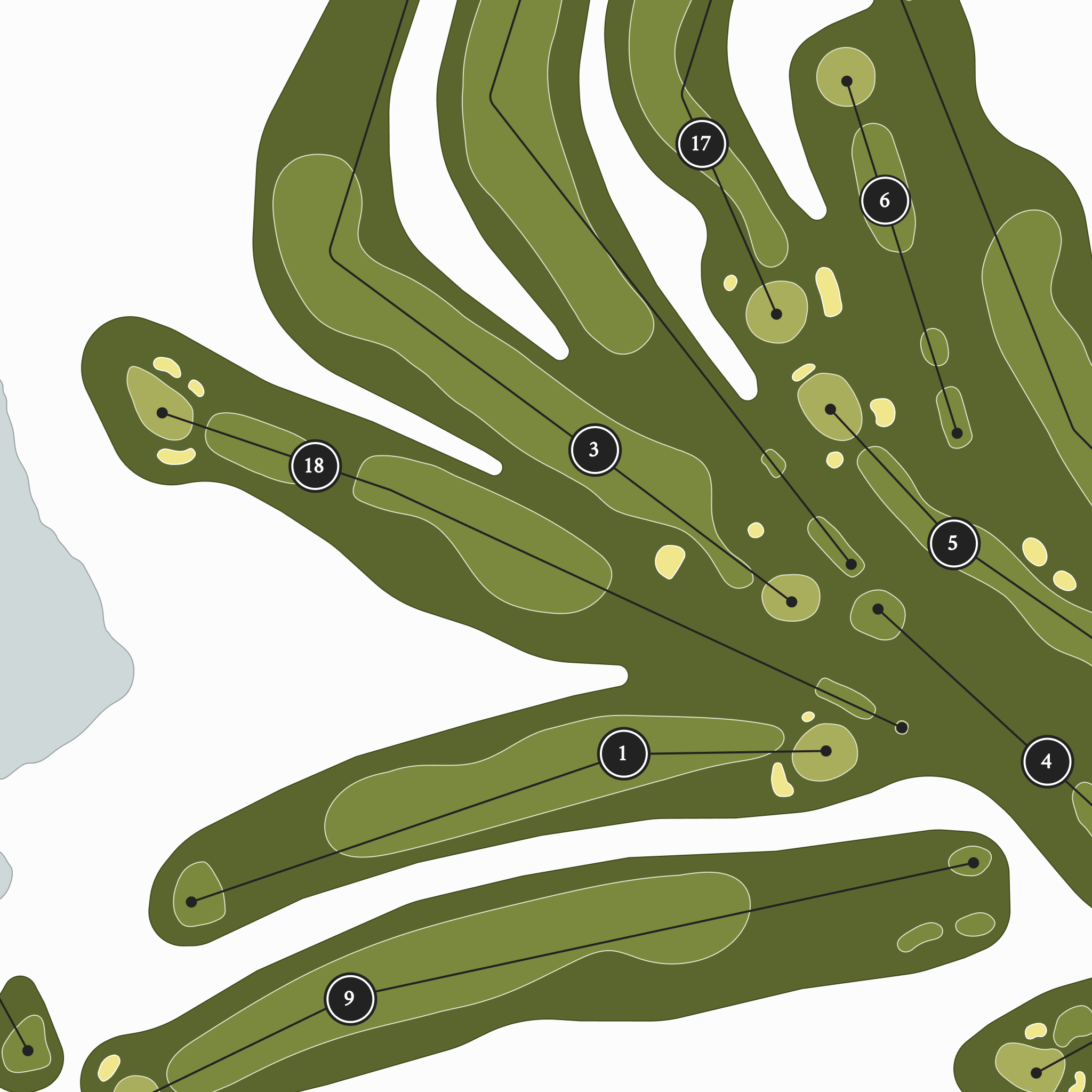 Pequabuck Golf Club | Golf Course Map | Close Up 