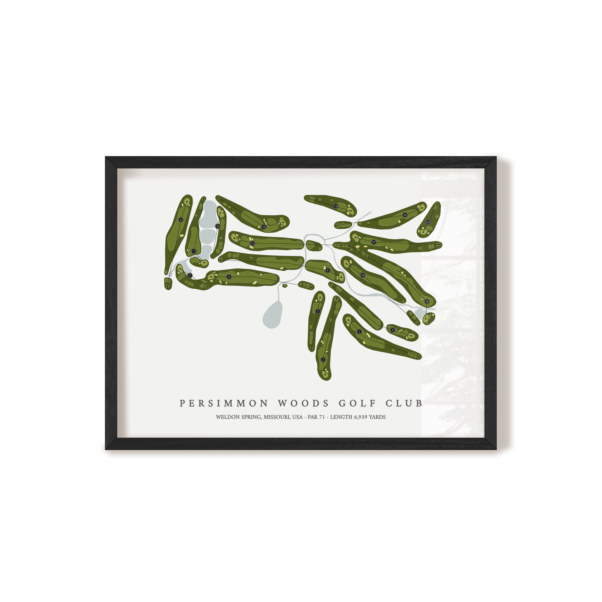 Persimmon Woods Golf Club | Golf Course Map | Black+Frame 